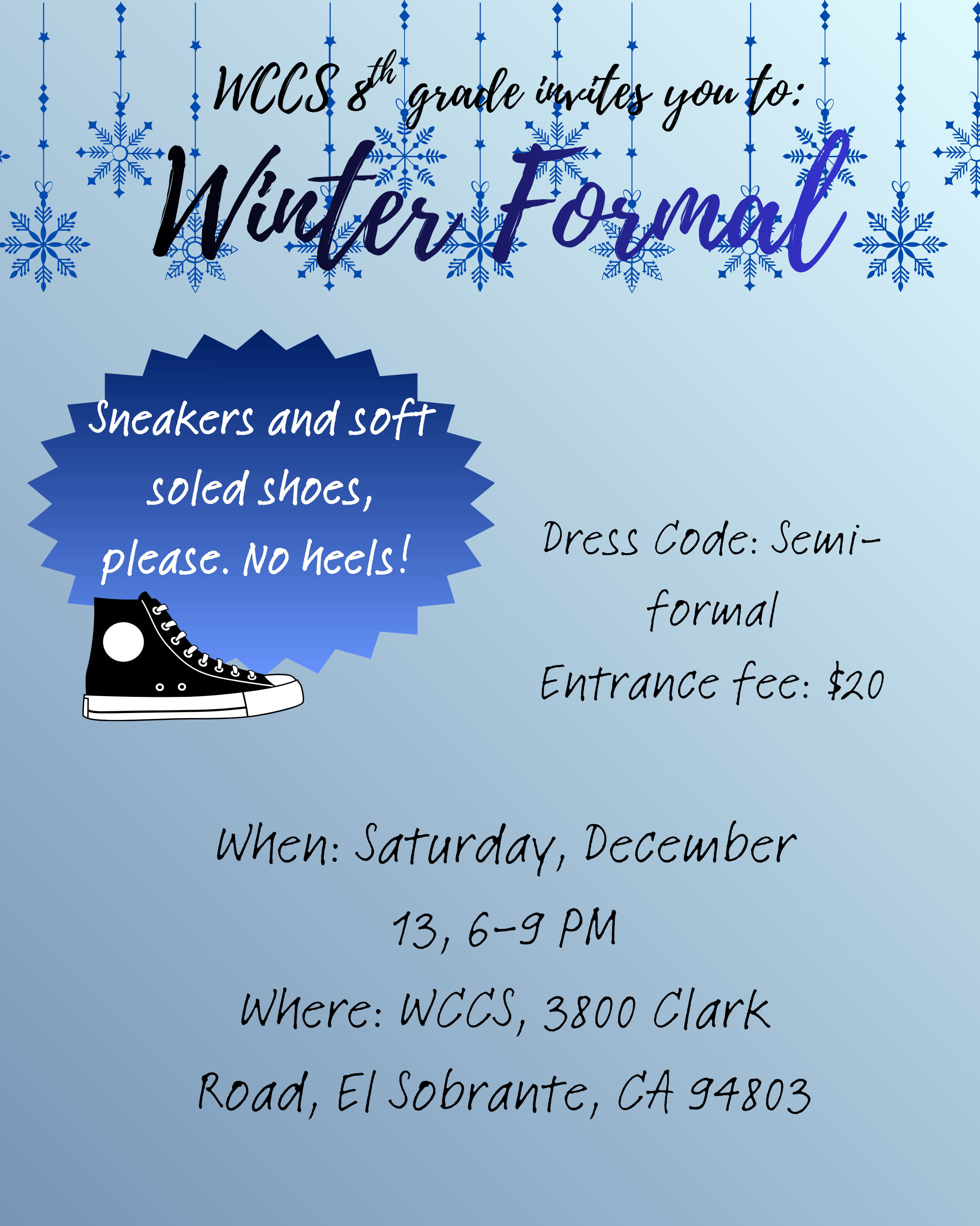 Campaign cover image for WCCS Middle School Winter Formal Dance