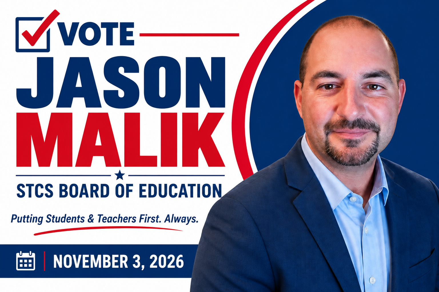 Campaign cover image for Jason Malik for STCS Board of Education