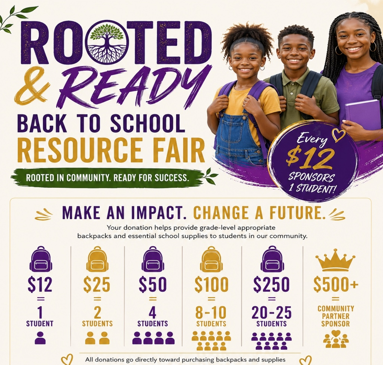 Campaign cover image for Rooted & Ready School Resource Fair