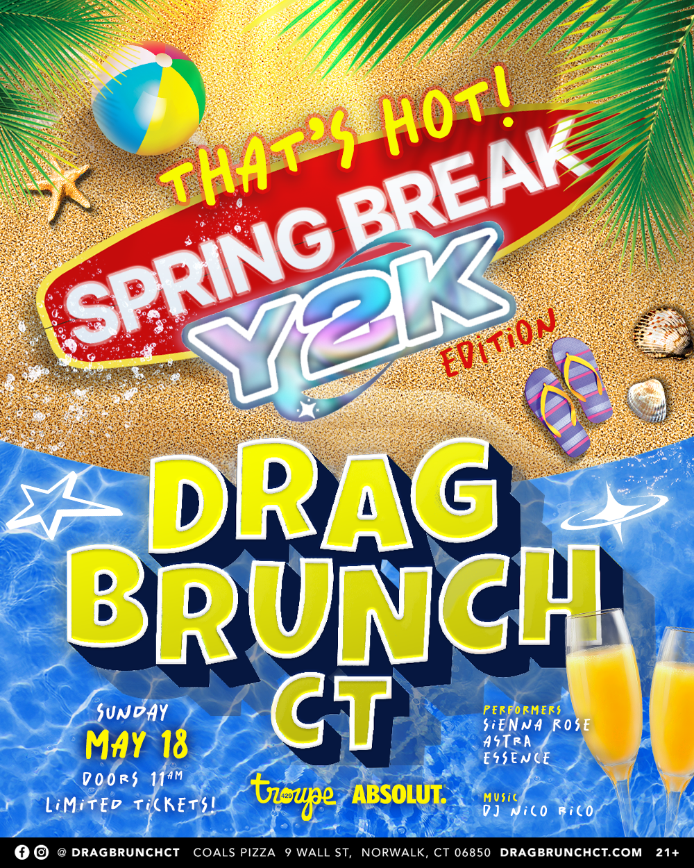 Campaign cover image for Drag Brunch CT : Y2K Springbreak Edition (11:00AM - SUN MAY 18, 2025)