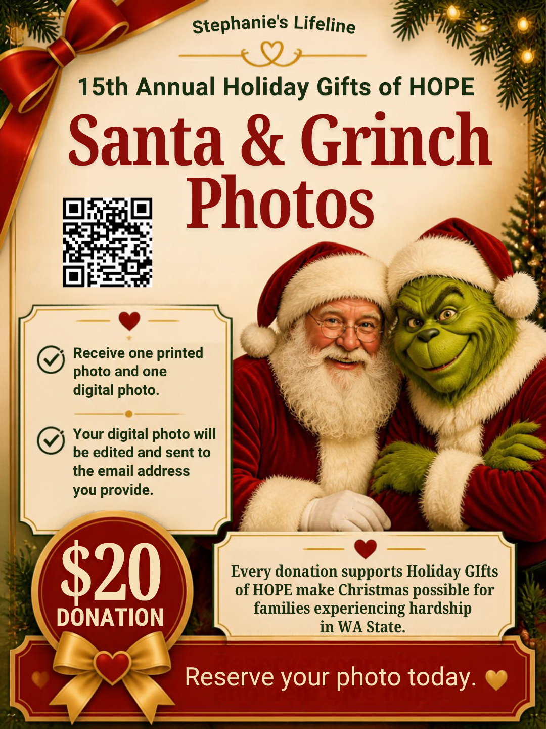 Campaign cover image for Santa Claus and Grinch Photo Fundraiser 2026