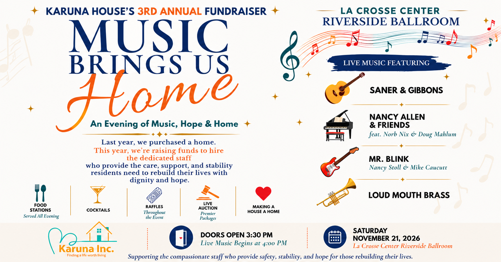 Campaign cover image for Music Brings Us Home - Karuna House's 3rd Annual Fundraiser