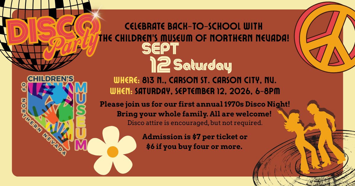 Campaign cover image for Children's Museum of Northern Nevada 1970s Family Disco Dance Party