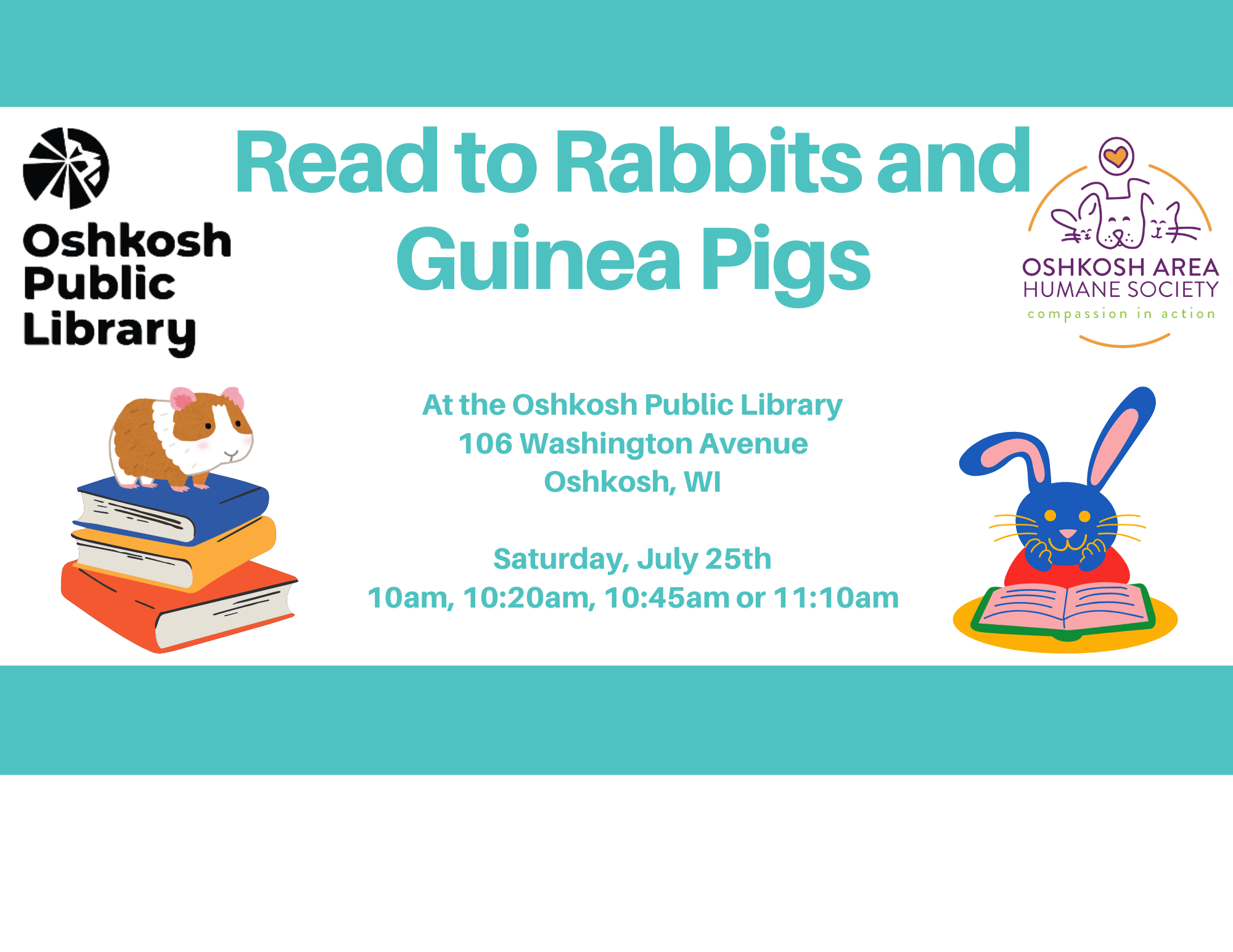 Campaign cover image for Read to Rabbits & Guinea Pigs July 25th