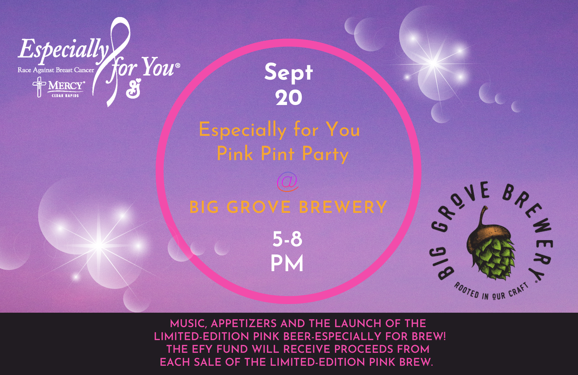 Campaign cover image for EFY Big Grove Pink Pint Party