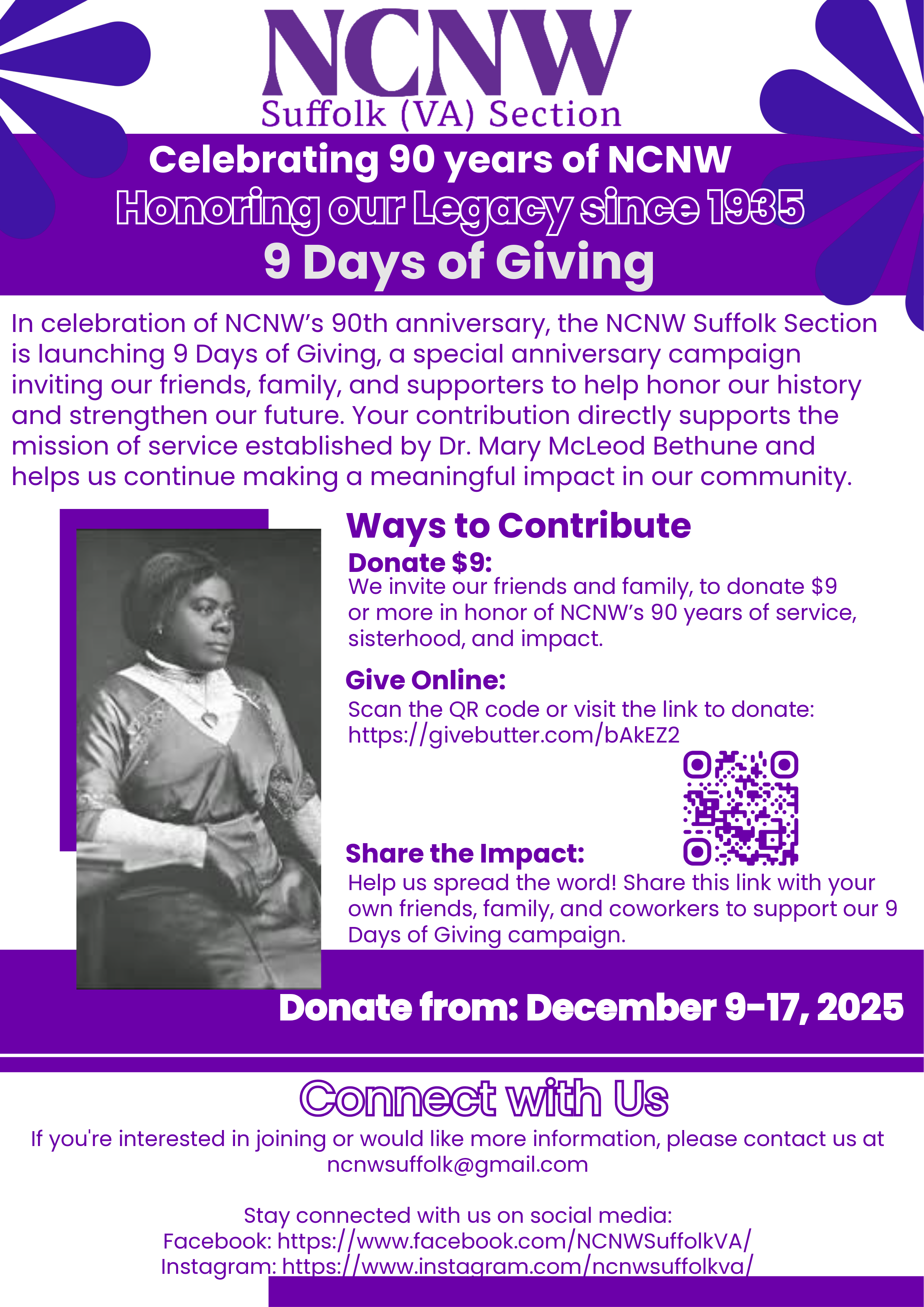 Campaign cover image for NCNW 9 Days of Giving