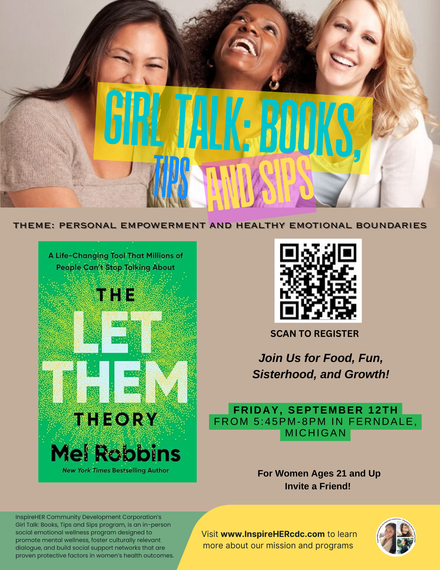 Campaign cover image for Girl Talk: Books Tips and Sips Program - The Let Them Theory