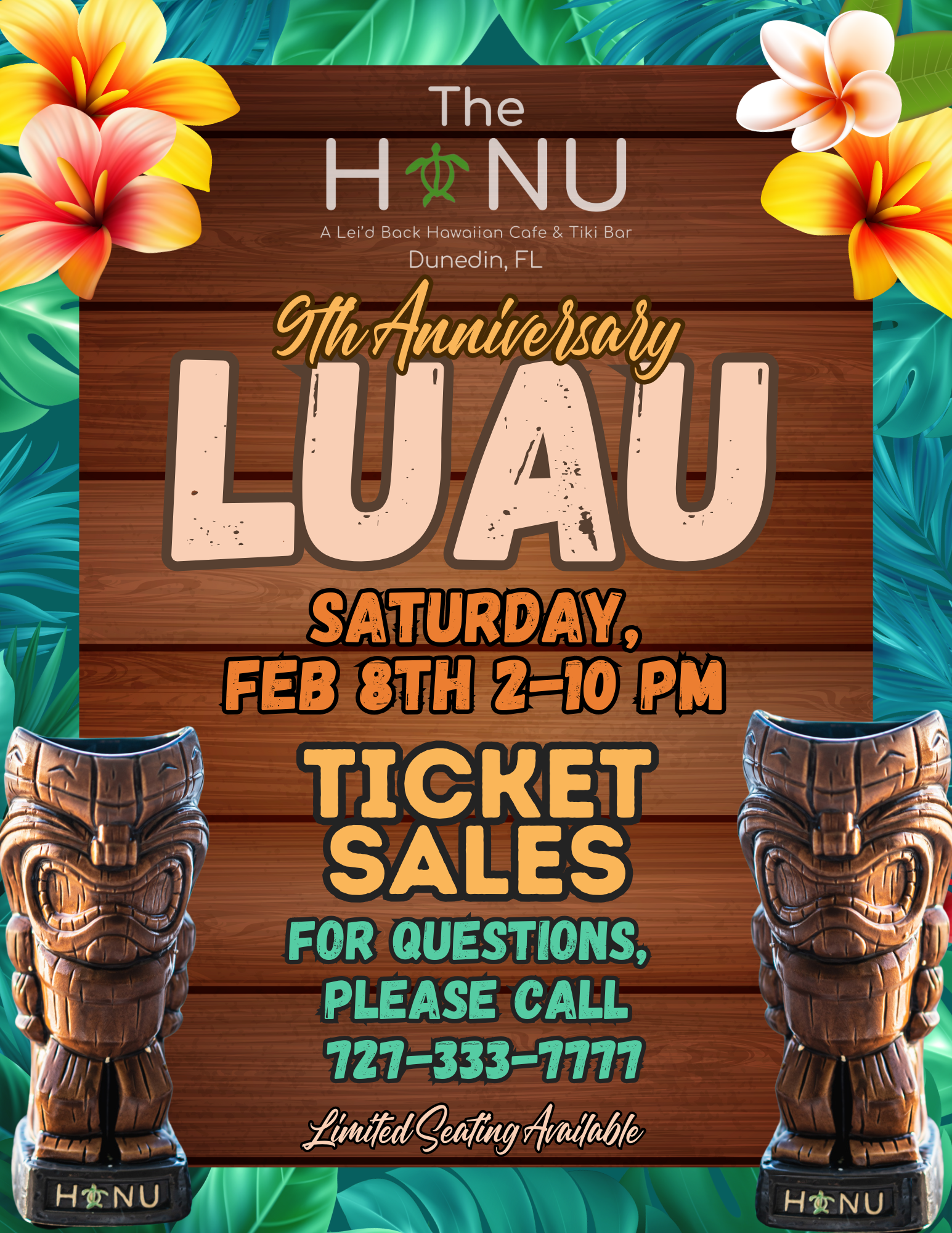 Campaign cover image for The Honu Restaurant and Tiki Bar's 9th Anniversary Luau