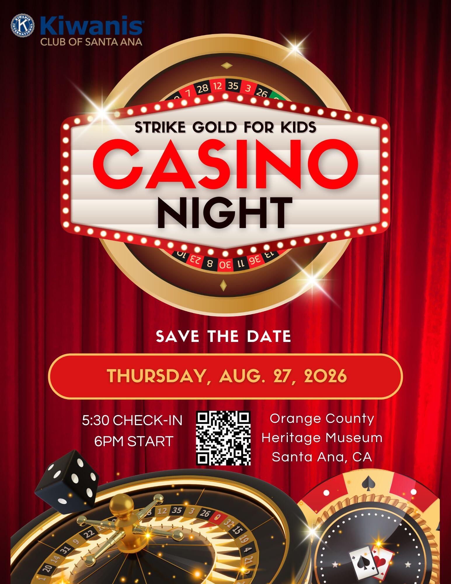 Campaign cover image for Strike Gold for Kids - Casino Night 2026