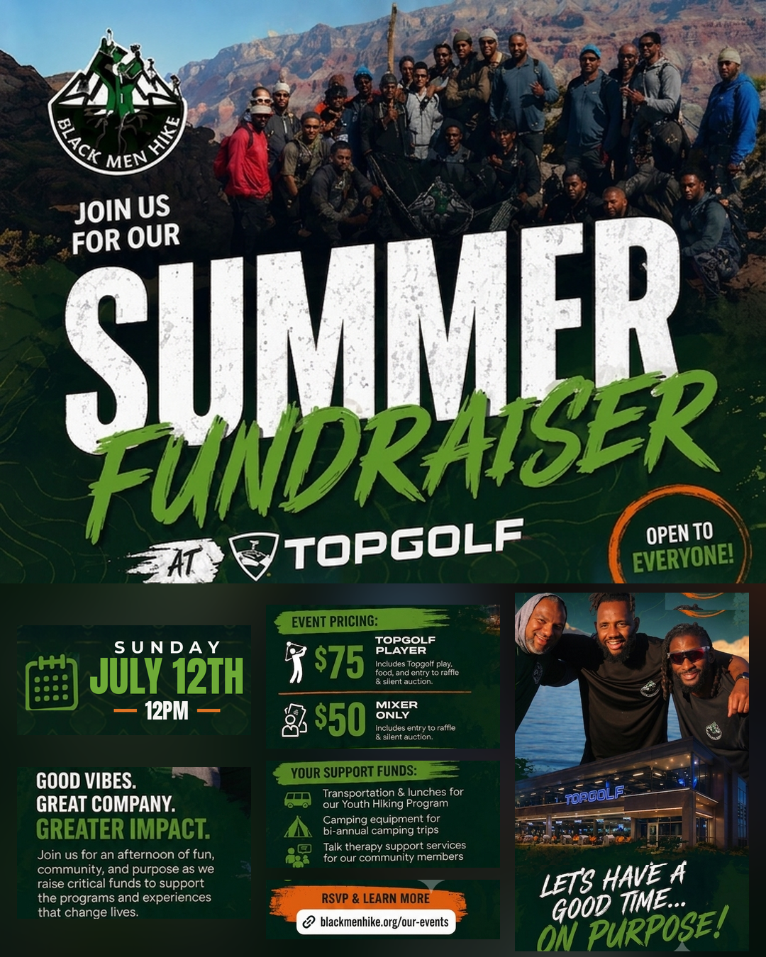 Campaign cover image for Black Men Hike: TopGolf Fundraiser & Silent Auction