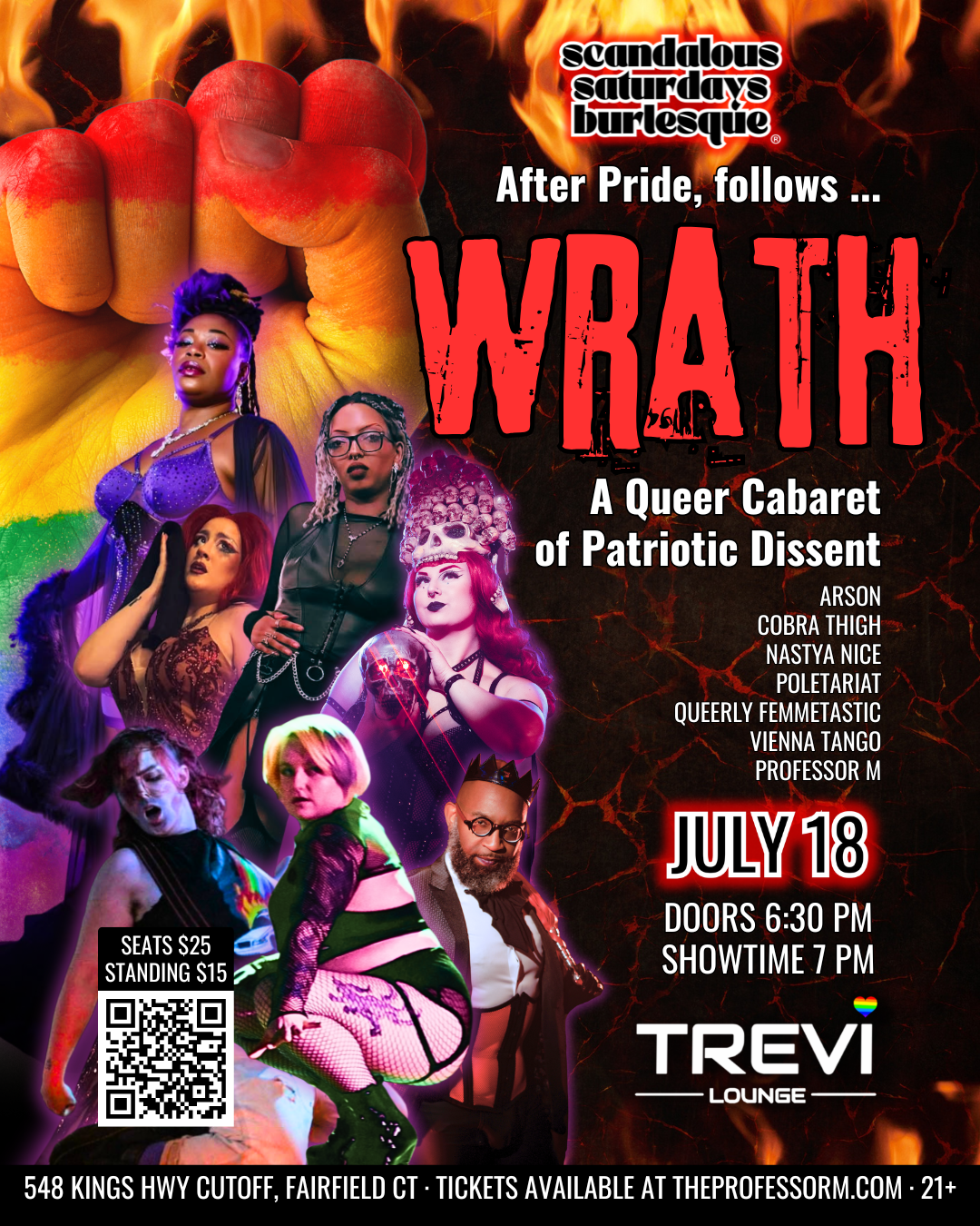Campaign cover image for Scandalous Saturdays Burlesque: Wrath (July 18, 2026 @ 7 PM)