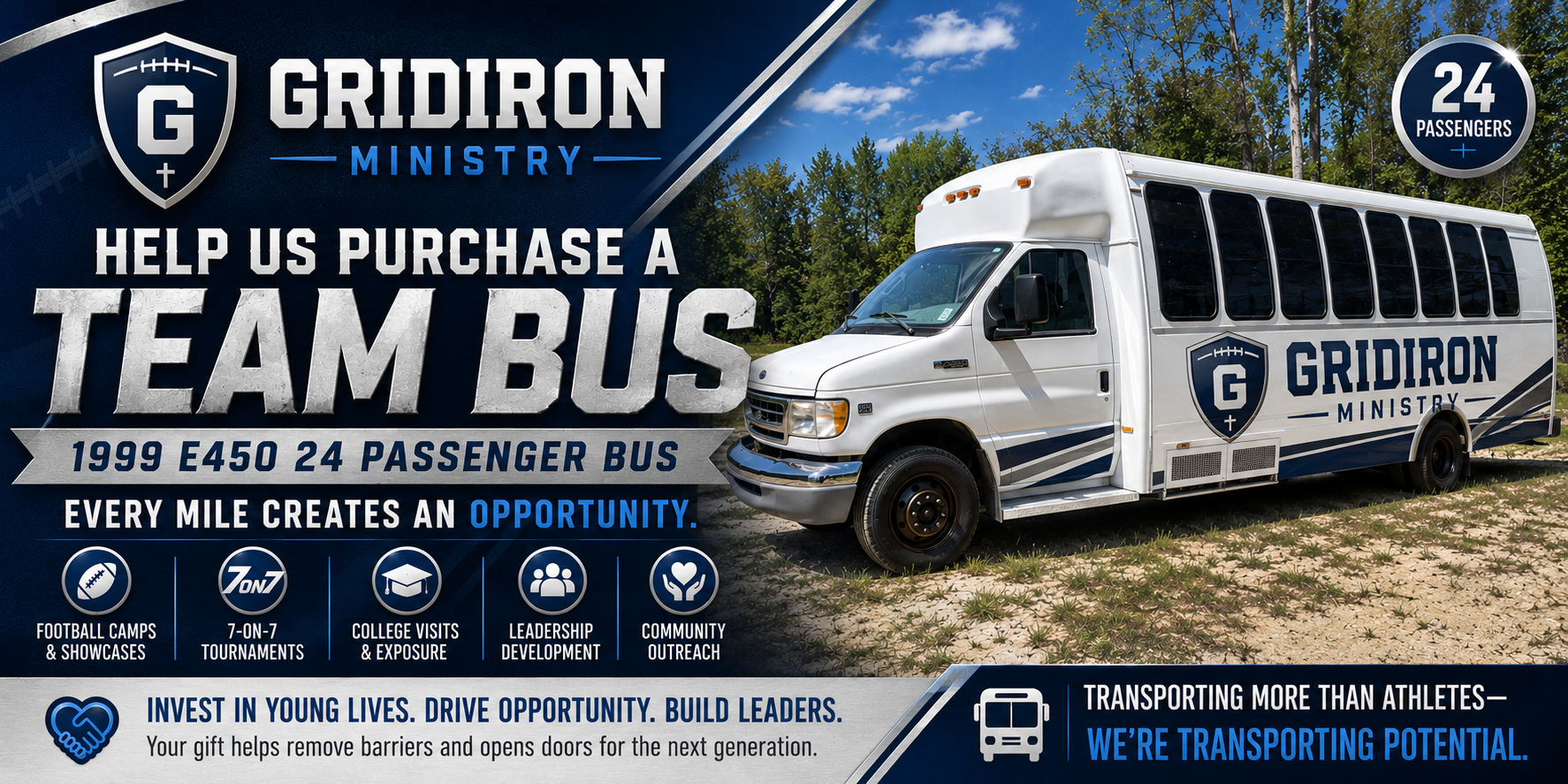 Campaign cover image for Help Gridiron Ministry Purchase a Team Bus
