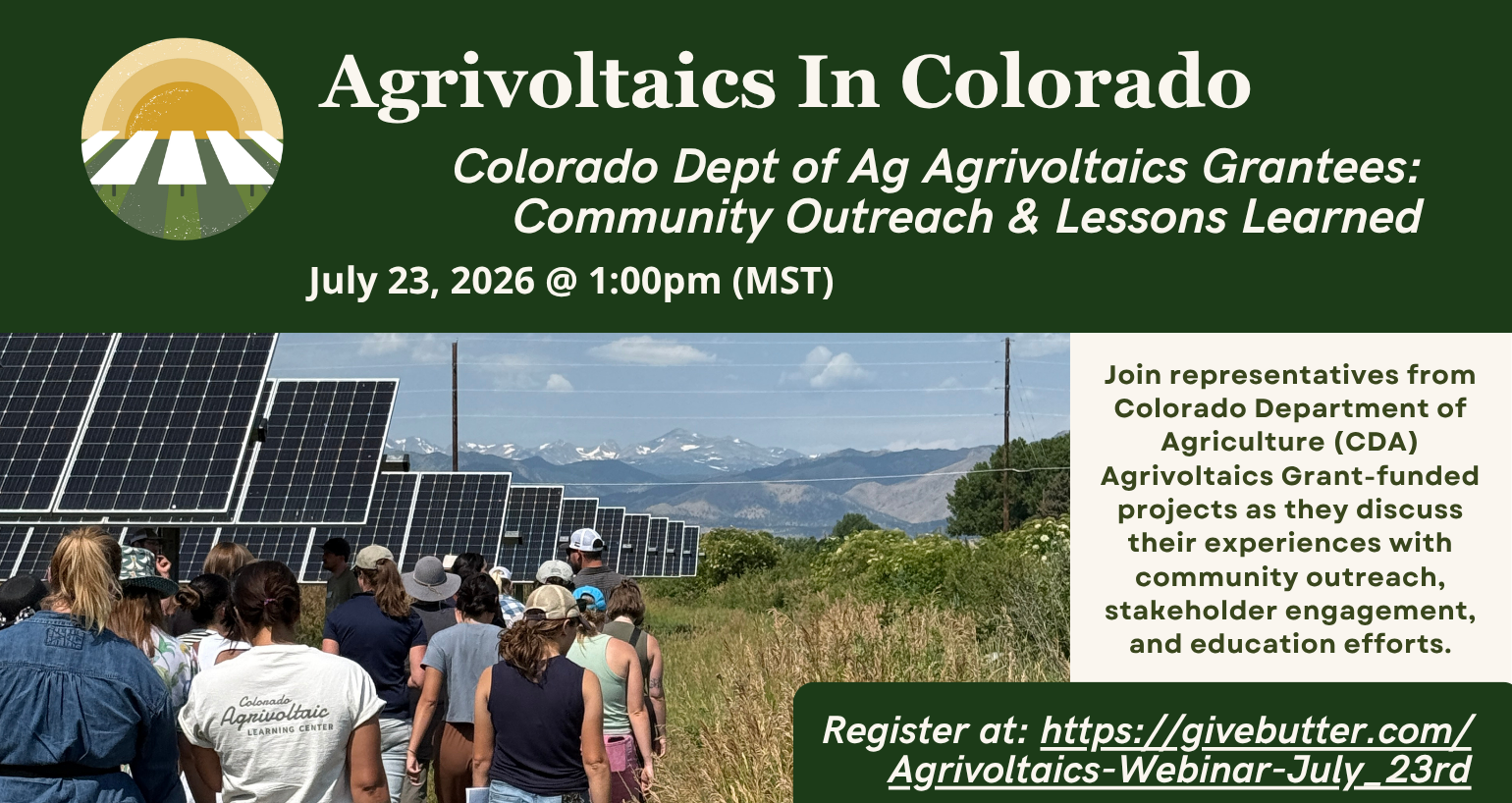 Campaign cover image for Agrivoltaics Webinar: CDA Agrivoltaics Grantees