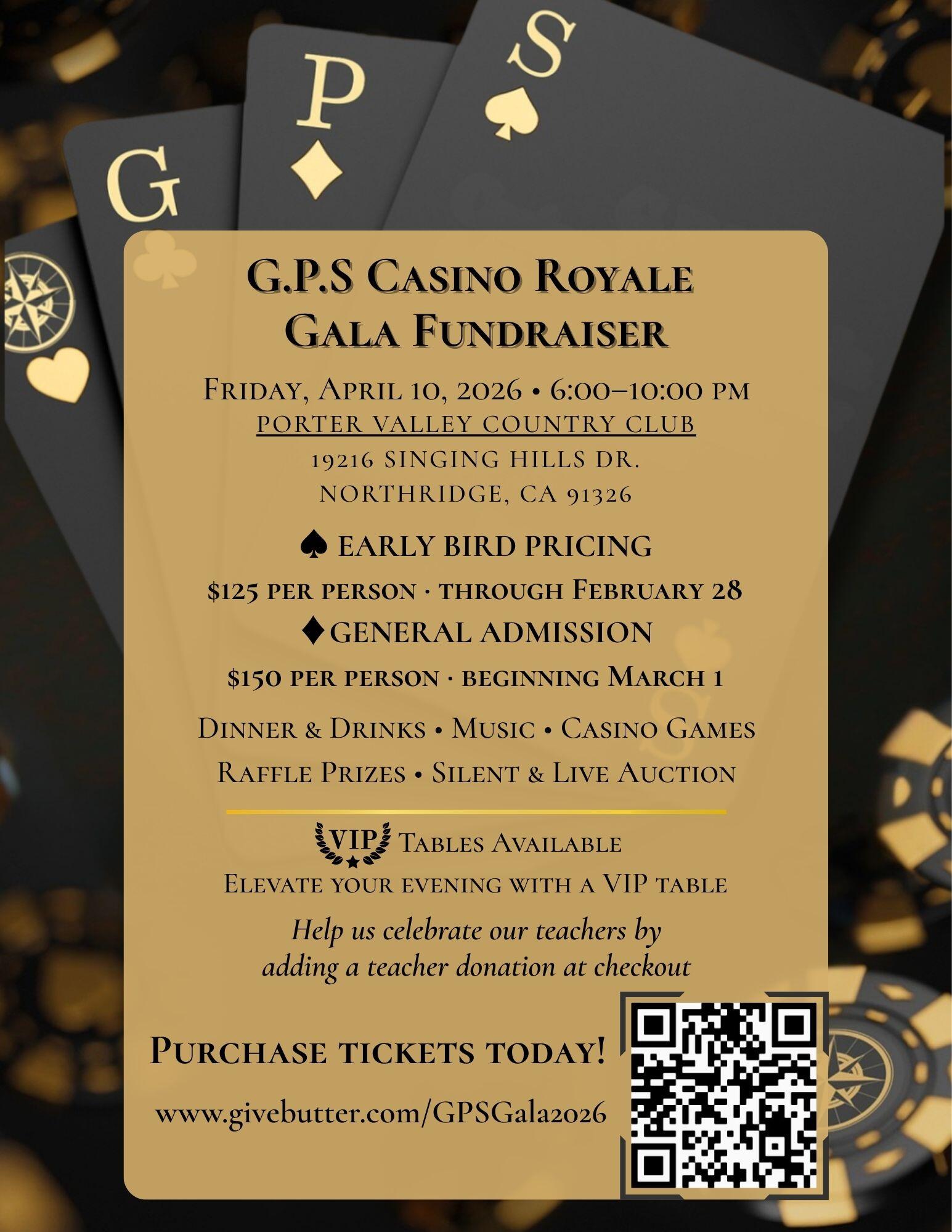 Campaign cover image for Granada Preparatory School Casino Royale Gala