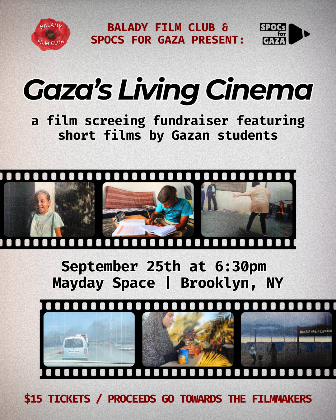 Gaza's Living Cinema 9/25 @ Mayday Space
