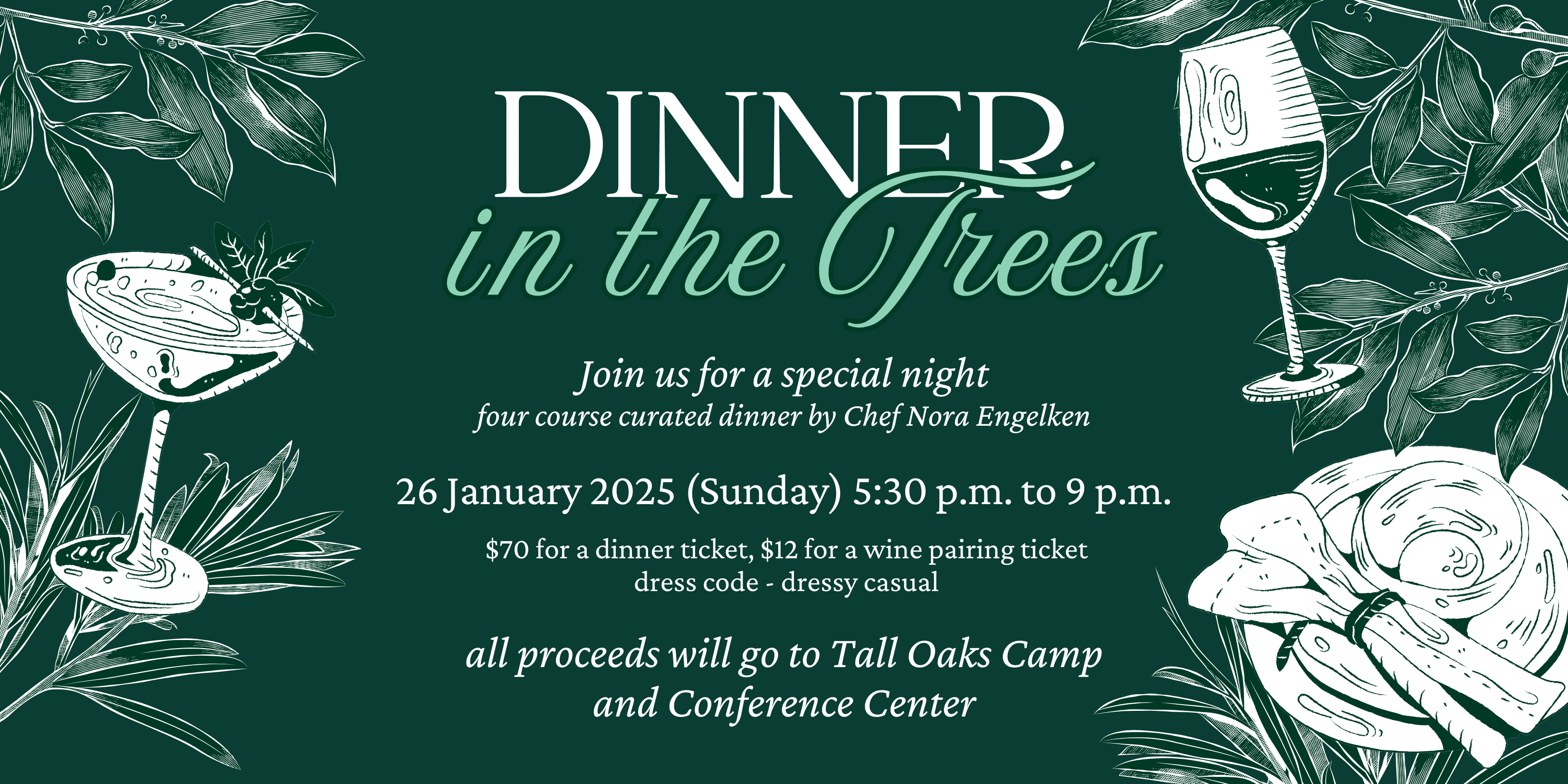 Four Course Dinner | Tall Oaks Camp and Conference Center Inc