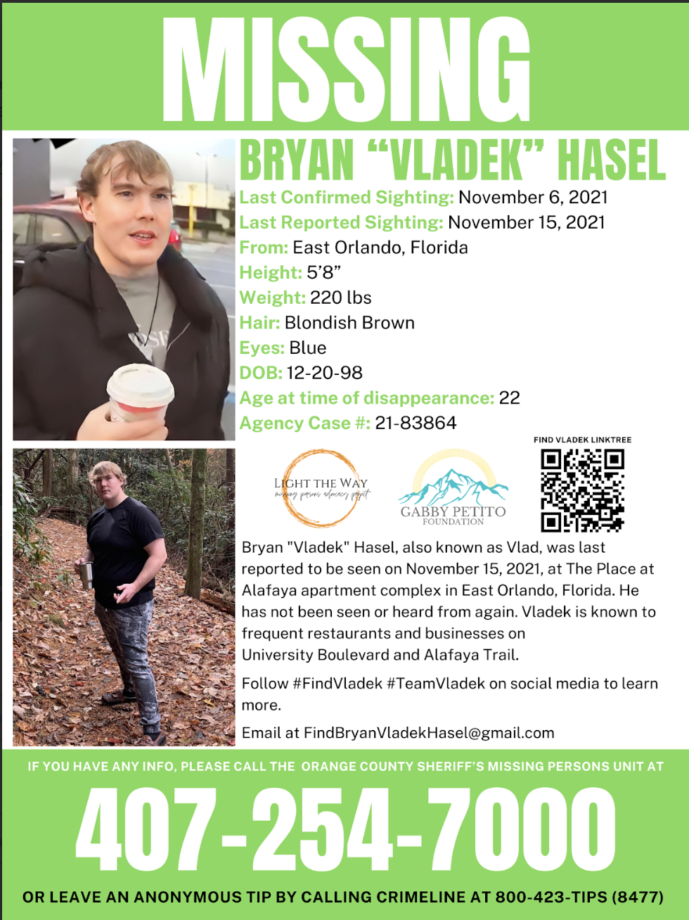 Campaign cover image for The Search for Bryan "Vladek" Hasel