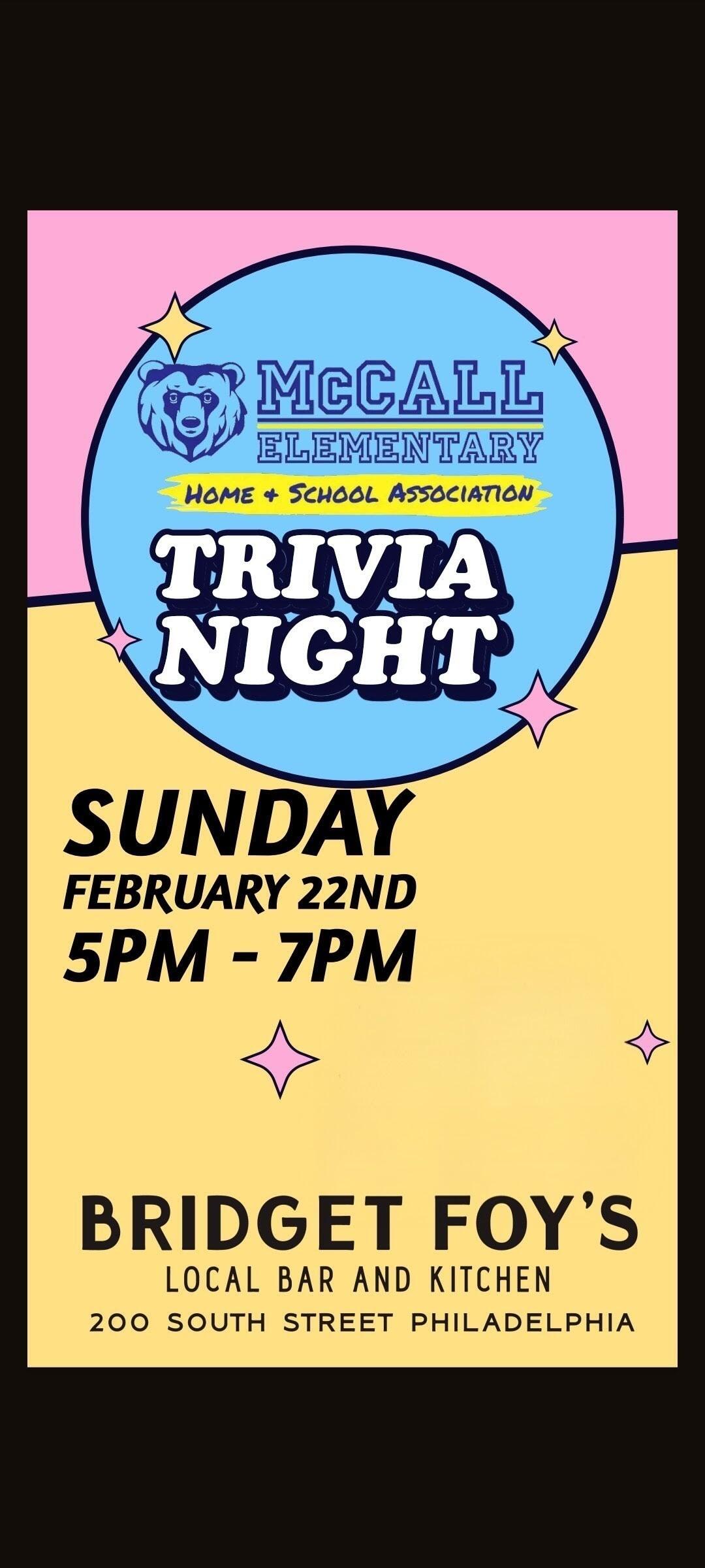 Campaign cover image for Trivia Night at Bridget Foy's