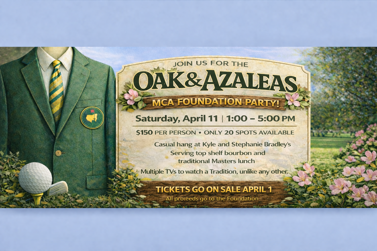 Campaign cover image for Oak & Azaleas: Masters Party