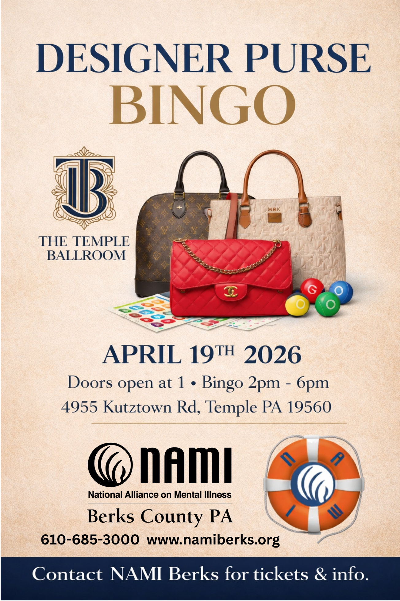 Campaign cover image for NAMI Berks Purse Bingo