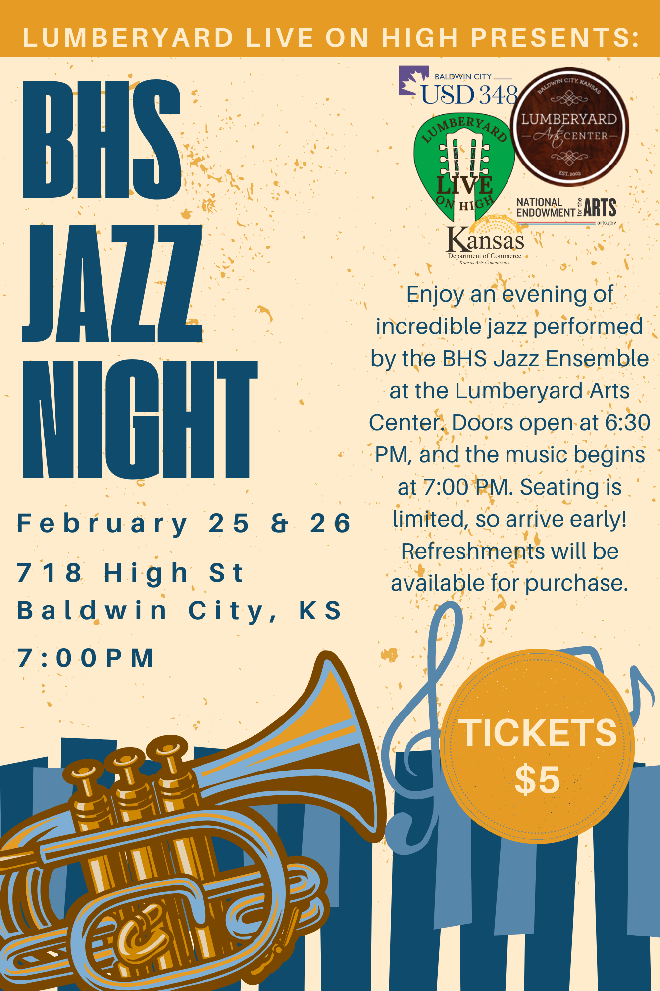 Campaign cover image for BHS Jazz Night February 26th