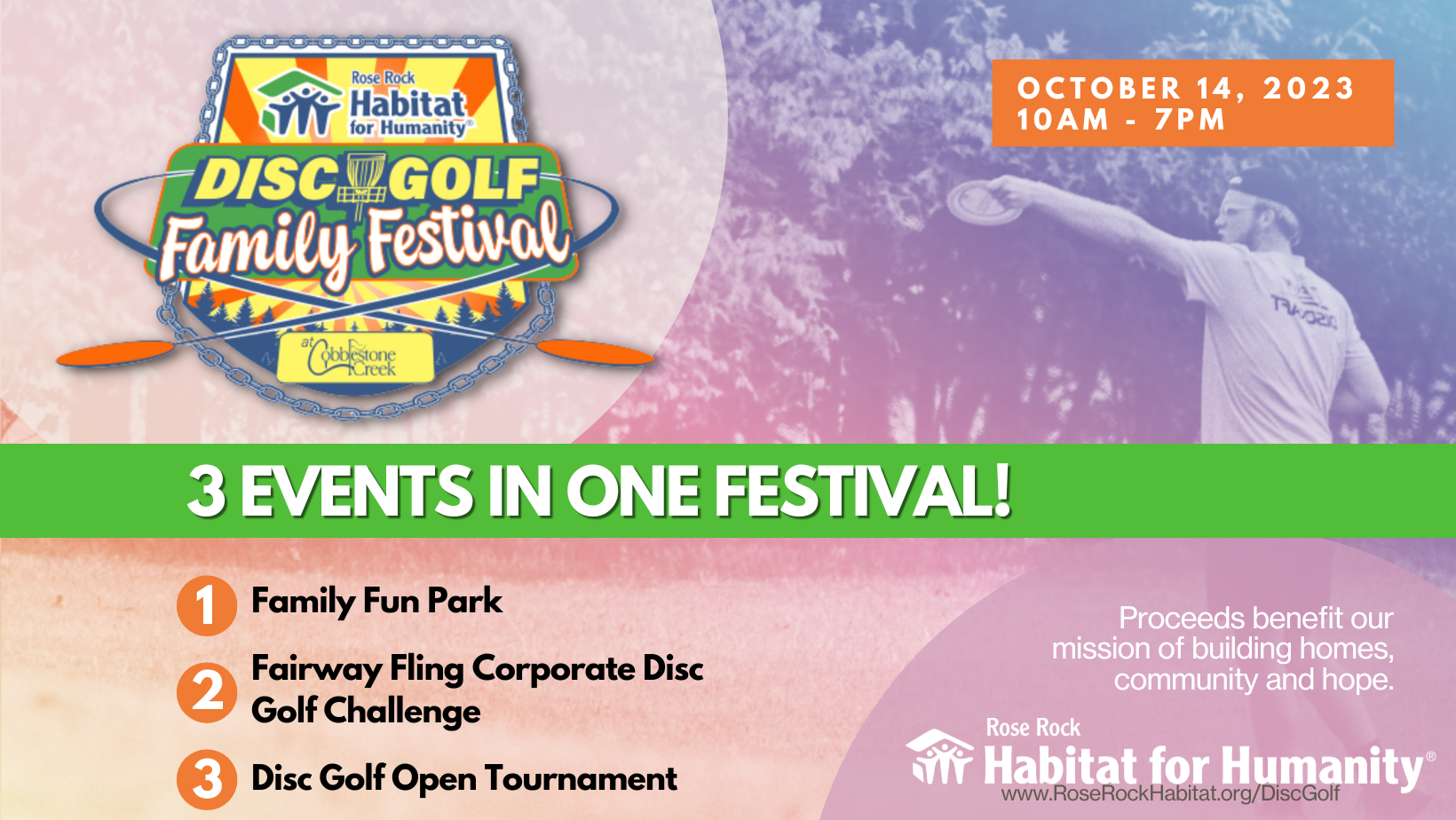 Campaign cover image for Rose Rock Habitat for Humanity Disc Golf Festival