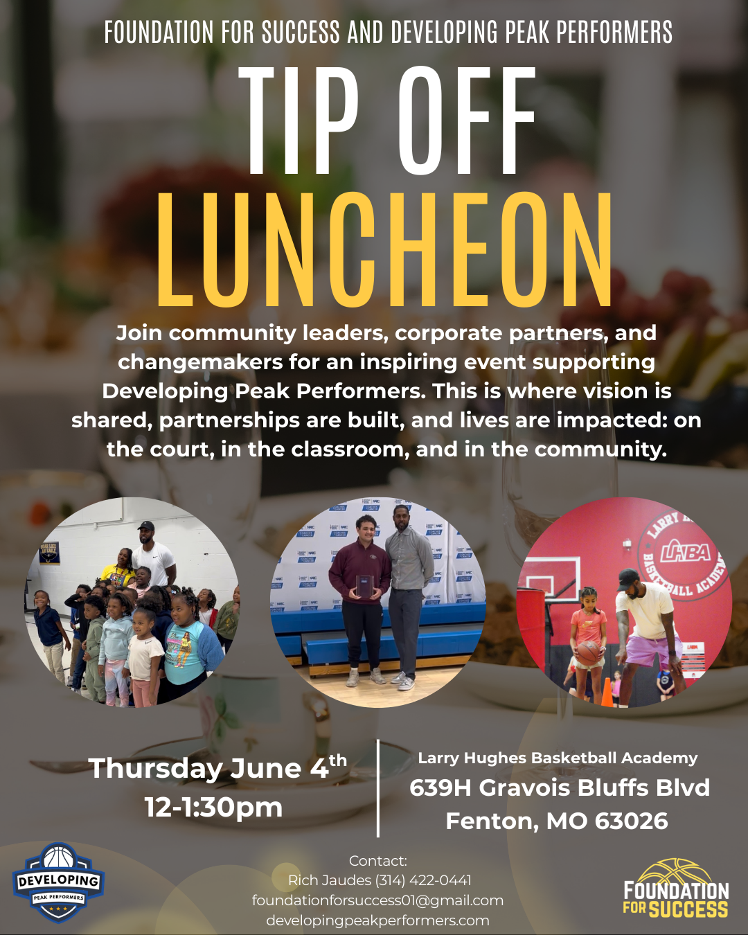 Campaign cover image for Developing Peak Performers Tip Off Luncheon - THURSDAY, JUNE 4TH