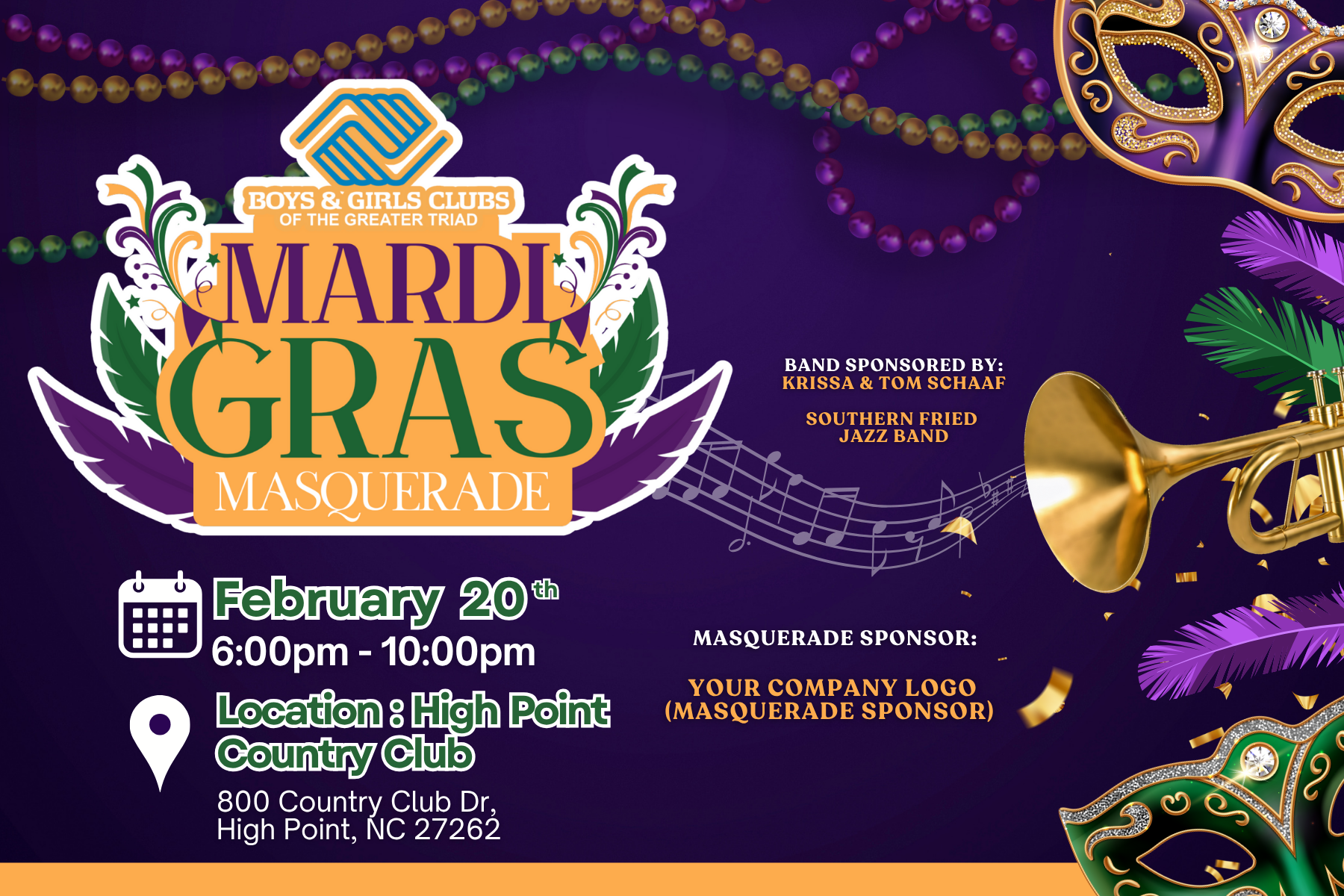 Campaign cover image for 2026 BGC Mardi Gras Masquerade