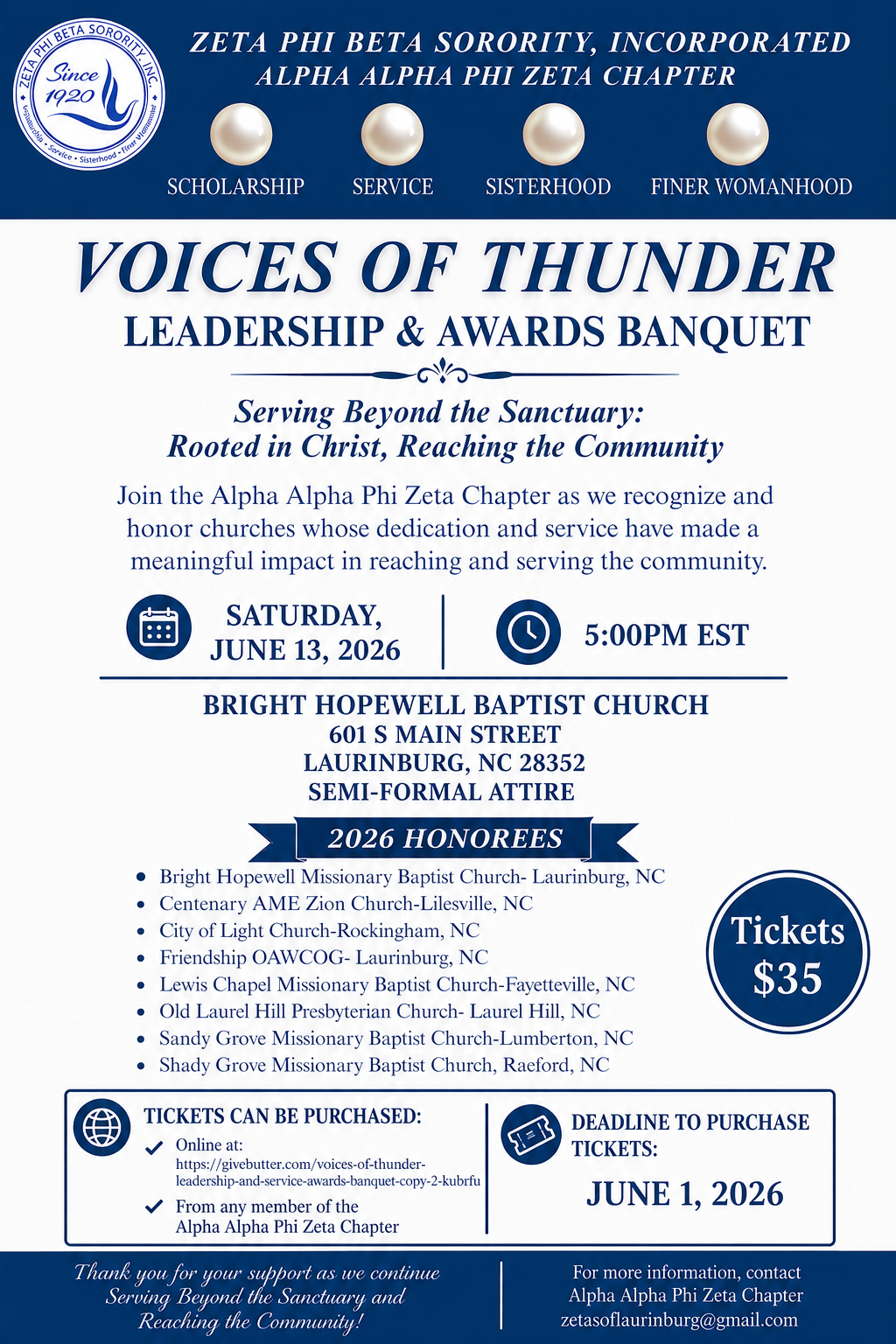 Campaign cover image for Voices of Thunder Leadership and Service Awards Banquet