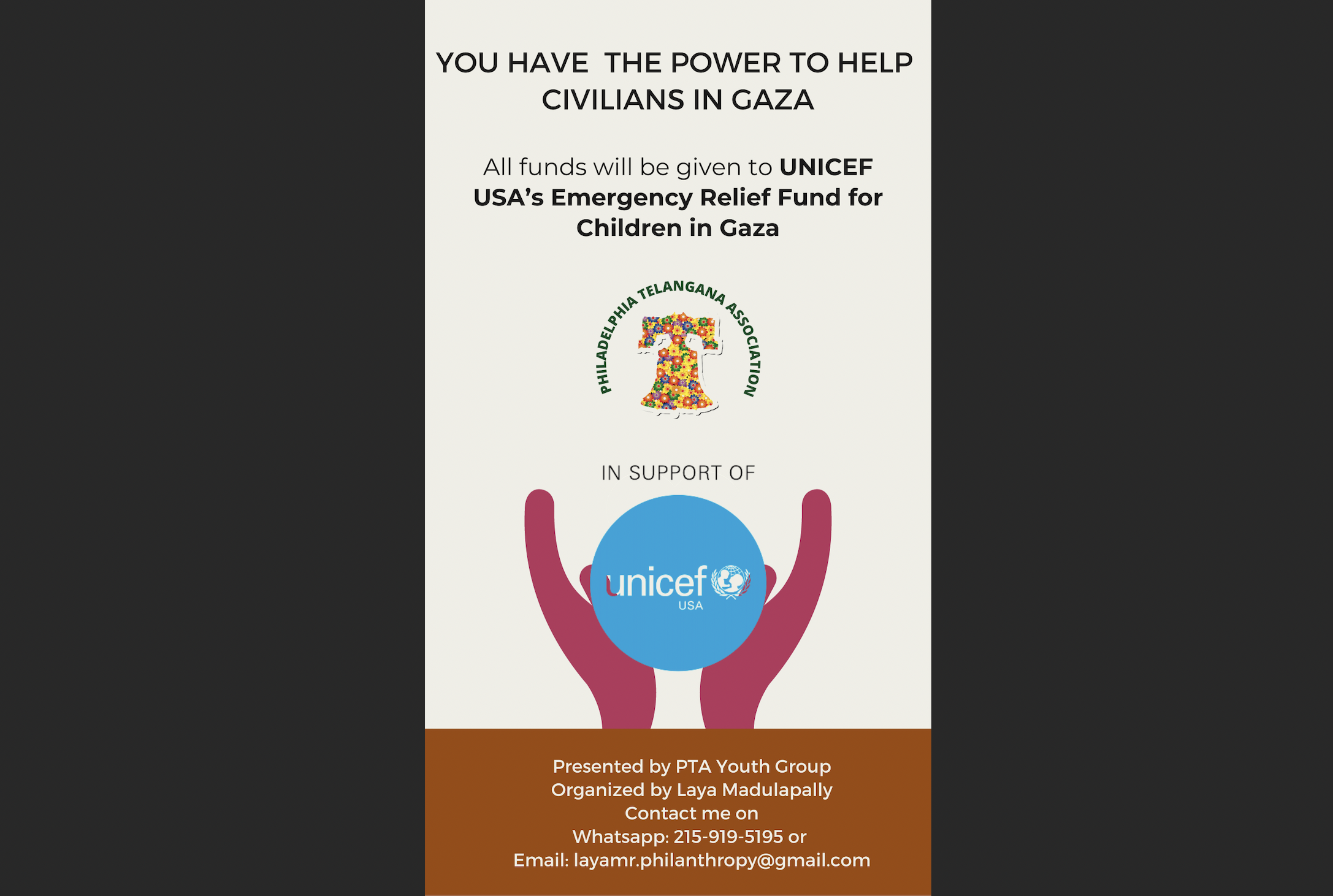 Campaign cover image for Gaza Relief by PTA Youth Group: Be the Change