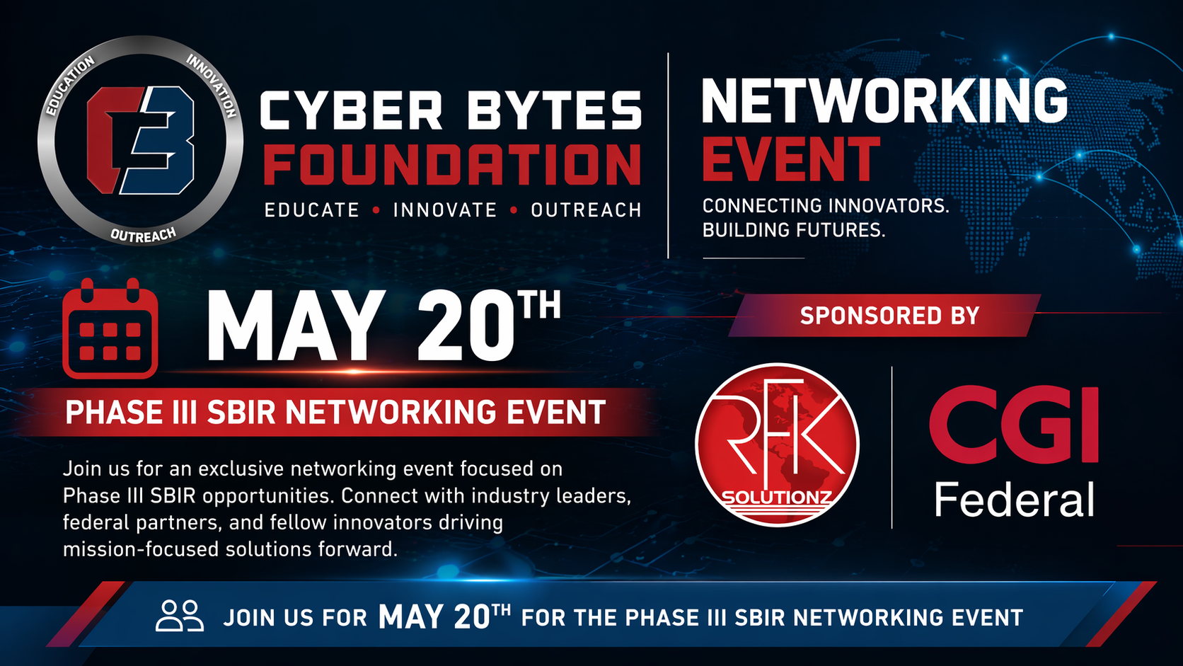 Campaign cover image for Cyber Bytes Foundation Phase III SBIR Networking Event