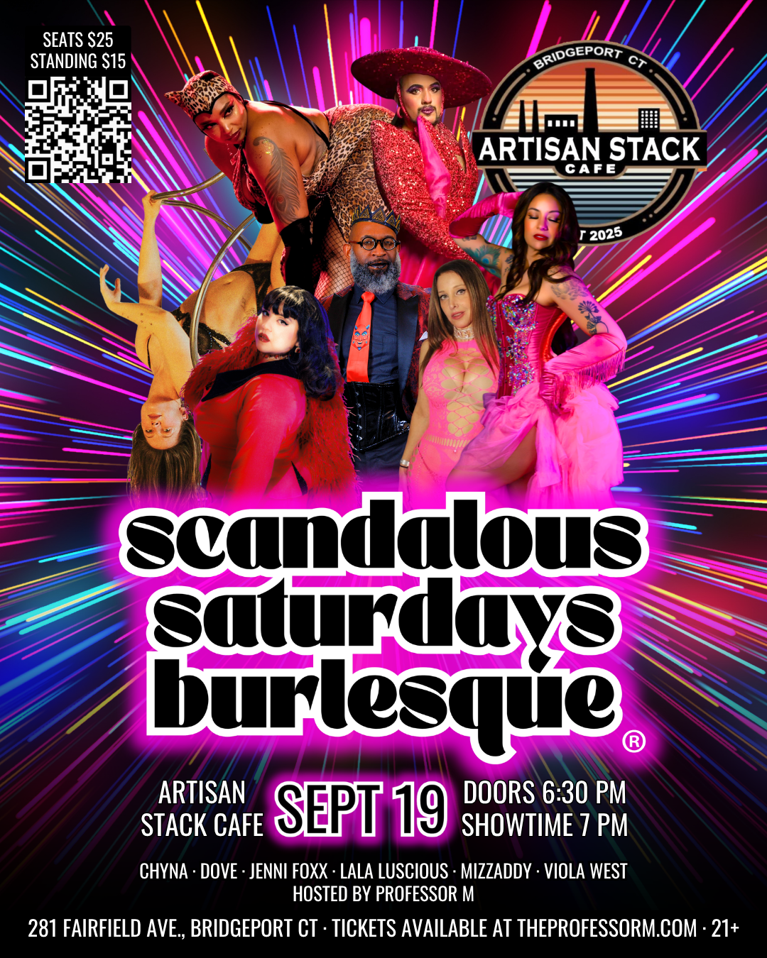 Campaign cover image for Scandalous Saturdays Burlesque (September 19, 2026 @ 7 PM)