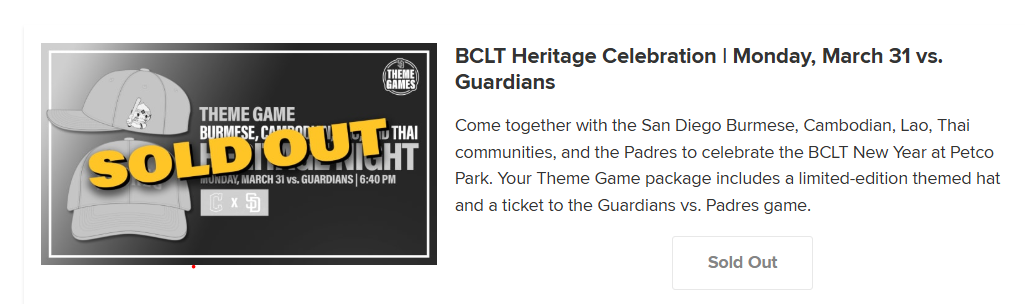 Campaign cover image for BCLT Heritage Night at the Padres
