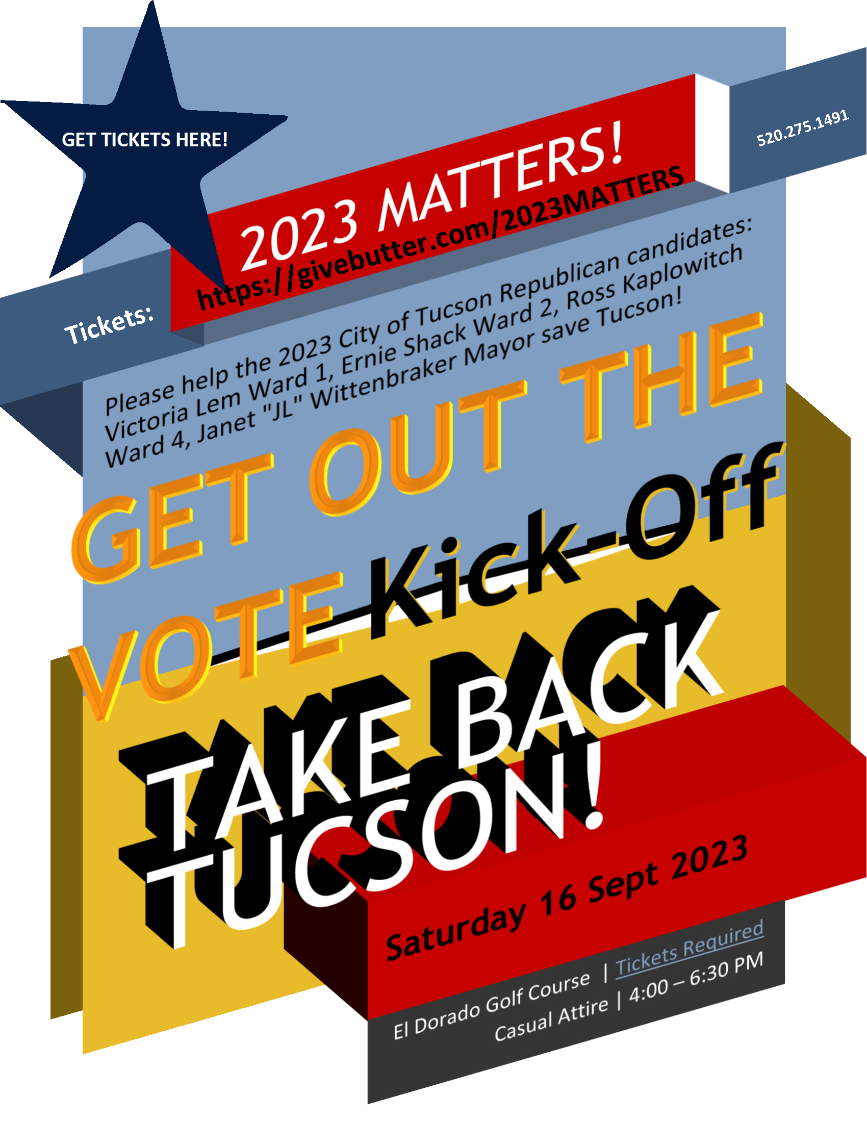 Campaign cover image for TUCSON! 2023 MATTERS! GET OUT THE VOTE!