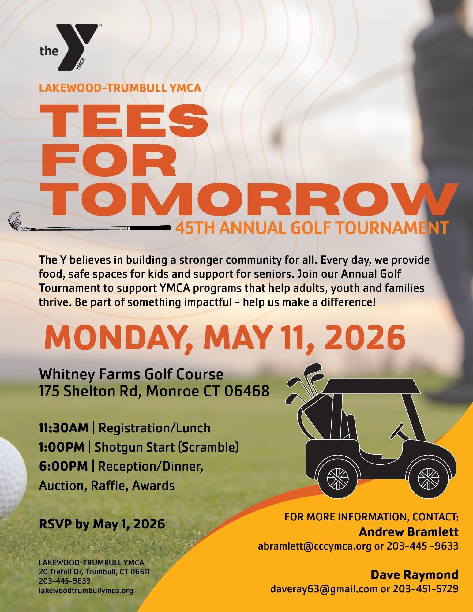 Campaign cover image for Tees For Tomorrow - Lakewood-Trumbull YMCA 45th Annual Golf Tournament
