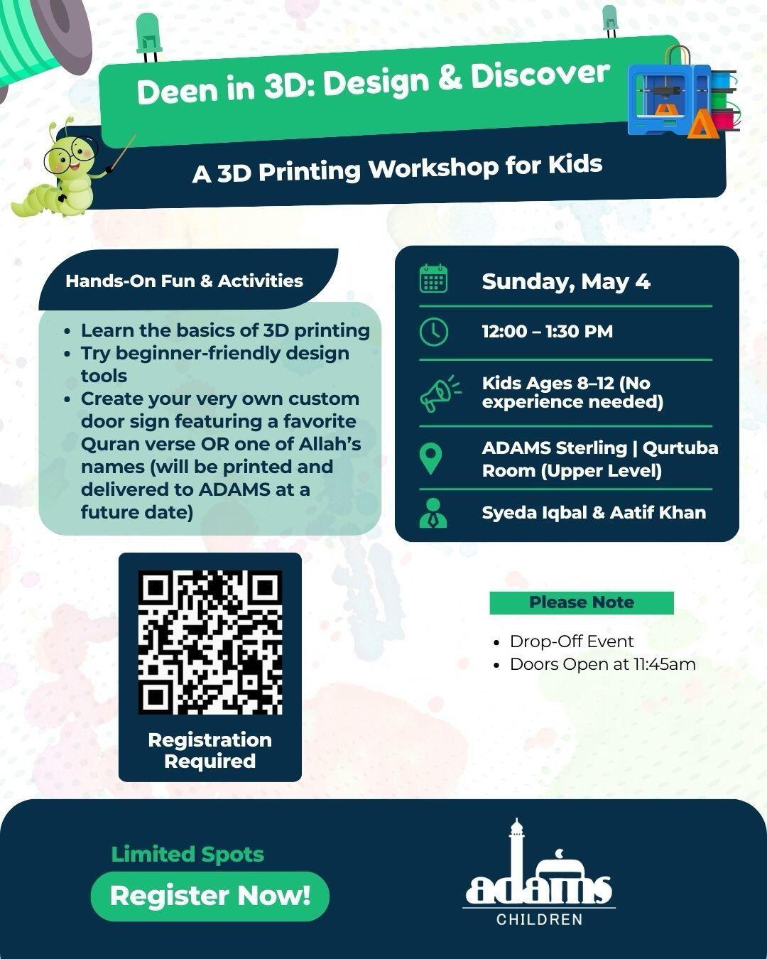 Campaign cover image for Deen in 3D: Design & Discover – A 3D Printing Workshop for Kids