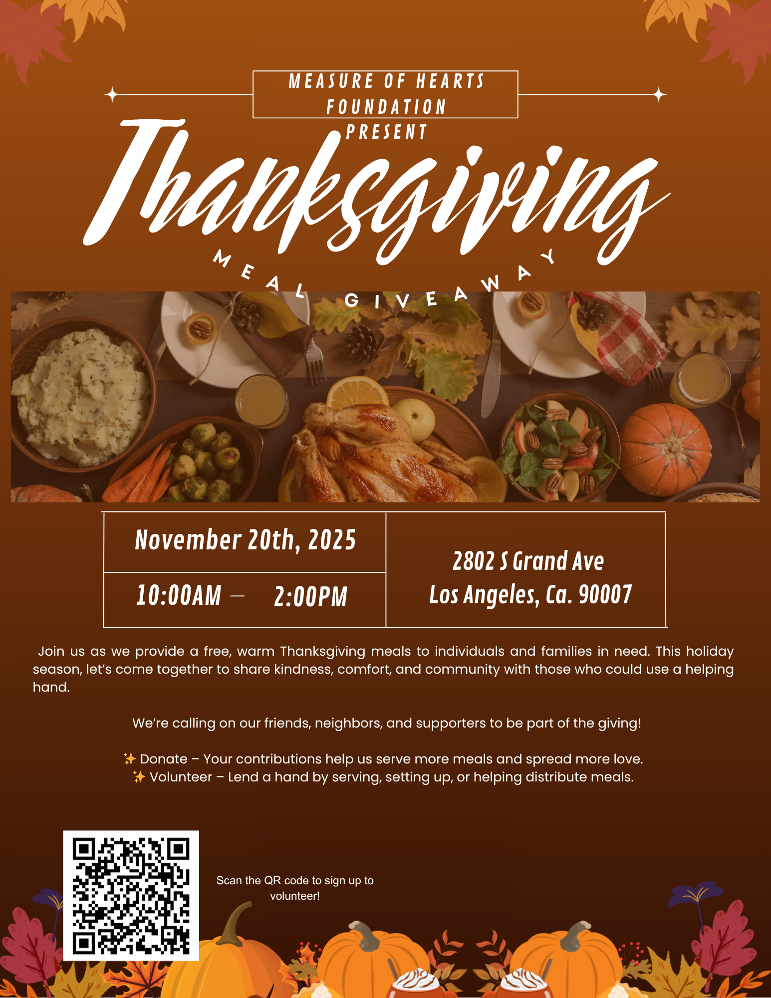 Campaign cover image for Annual Thanksgiving Meal Giveaway