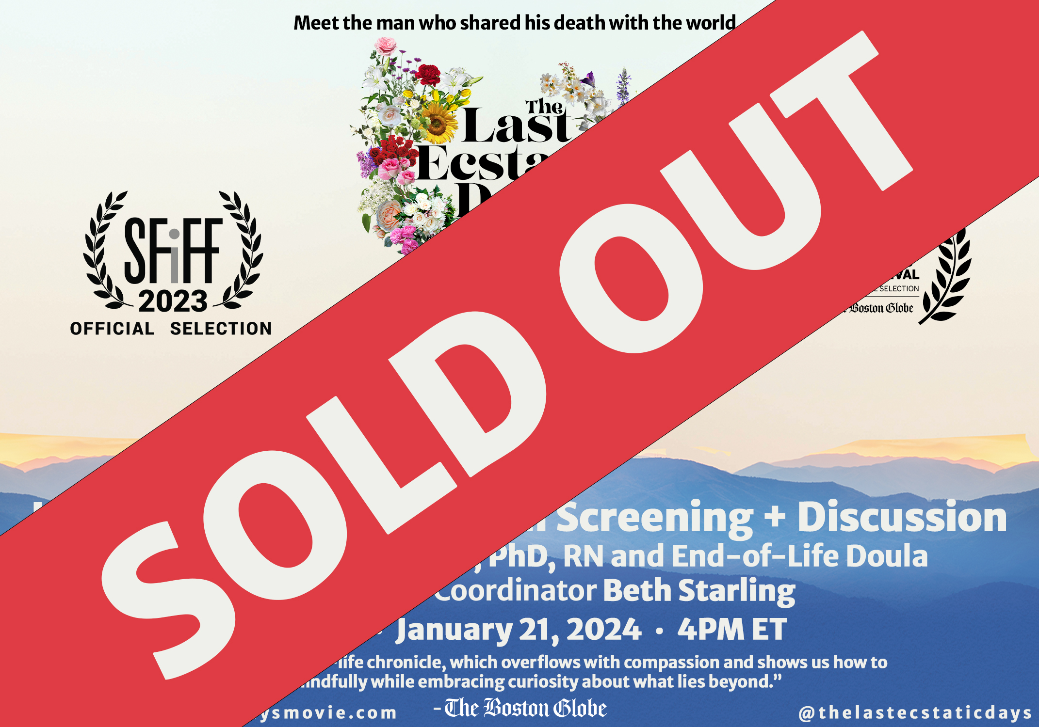 Campaign cover image for "The Last Ecstatic Days":  LGBTQIA+ Friendly Virtual Screening with Gary Ross-Reynolds, PhD, RN and  End-of-Life Doula