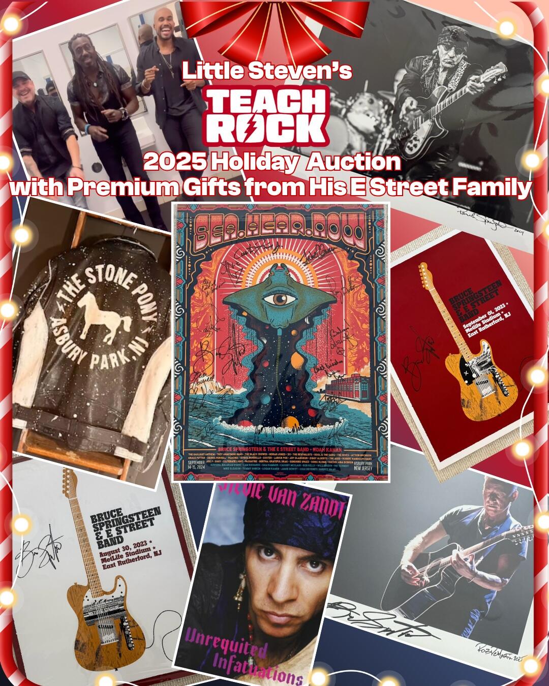 Campaign cover image for Little Steven's TeachRock 2025 Holiday Auction with Premium Gifts and Experiences from His E Street Touring Family!
