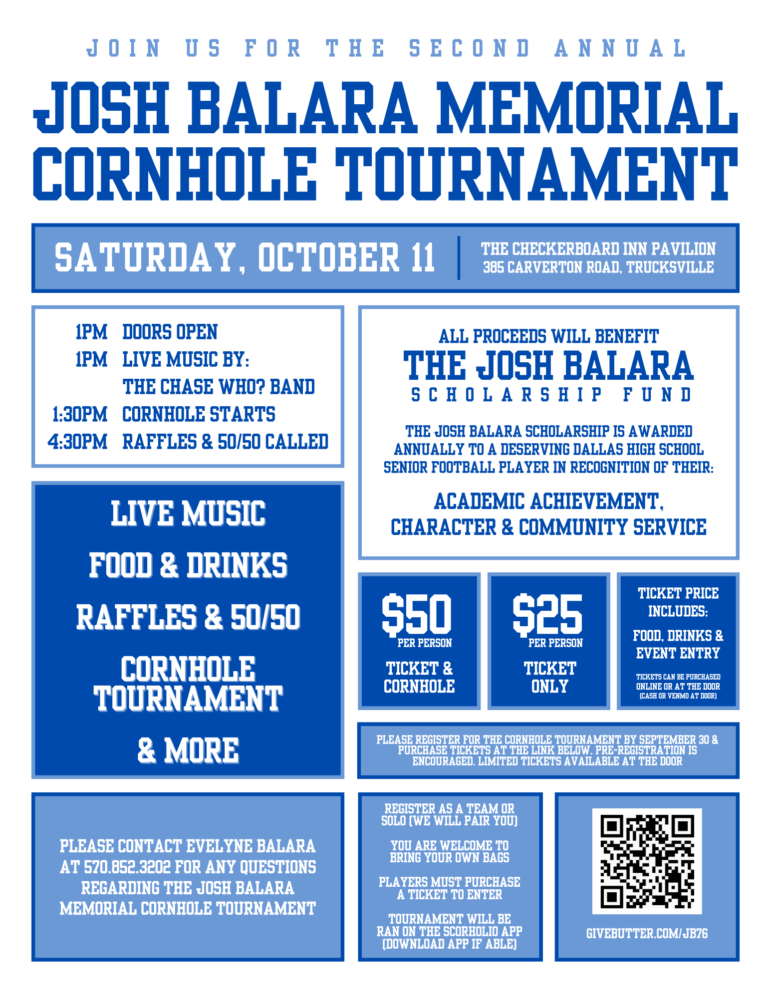 Campaign cover image for 2nd Annual Josh Balara Memorial Cornhole Tournament