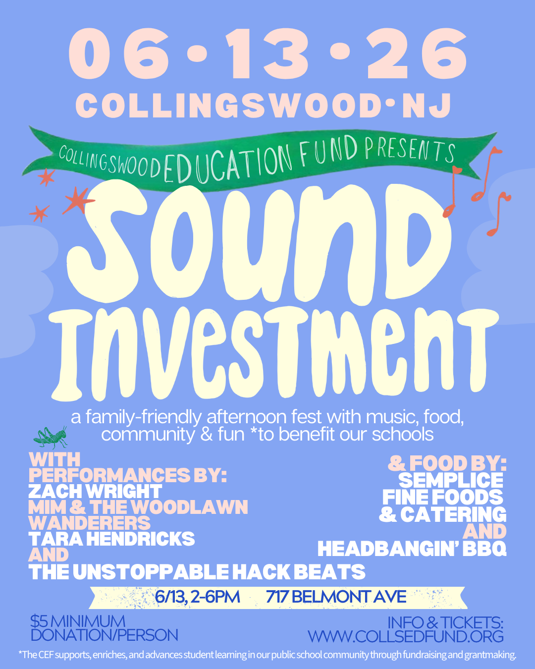 Campaign cover image for Collingswood Education Fund Presents: 🎸  Sound Investment  🎸