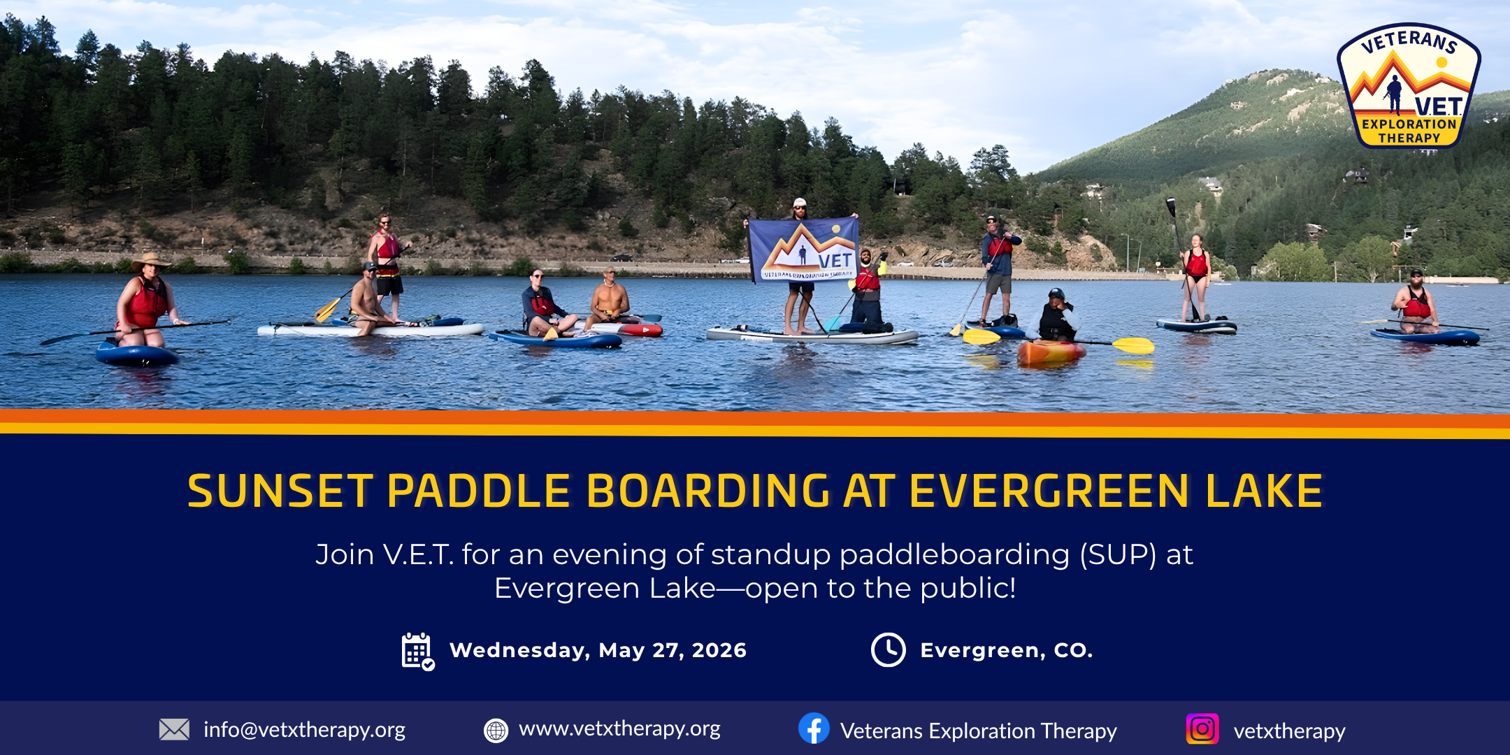 Campaign cover image for Sunset Paddle Boarding at Evergreen Lake