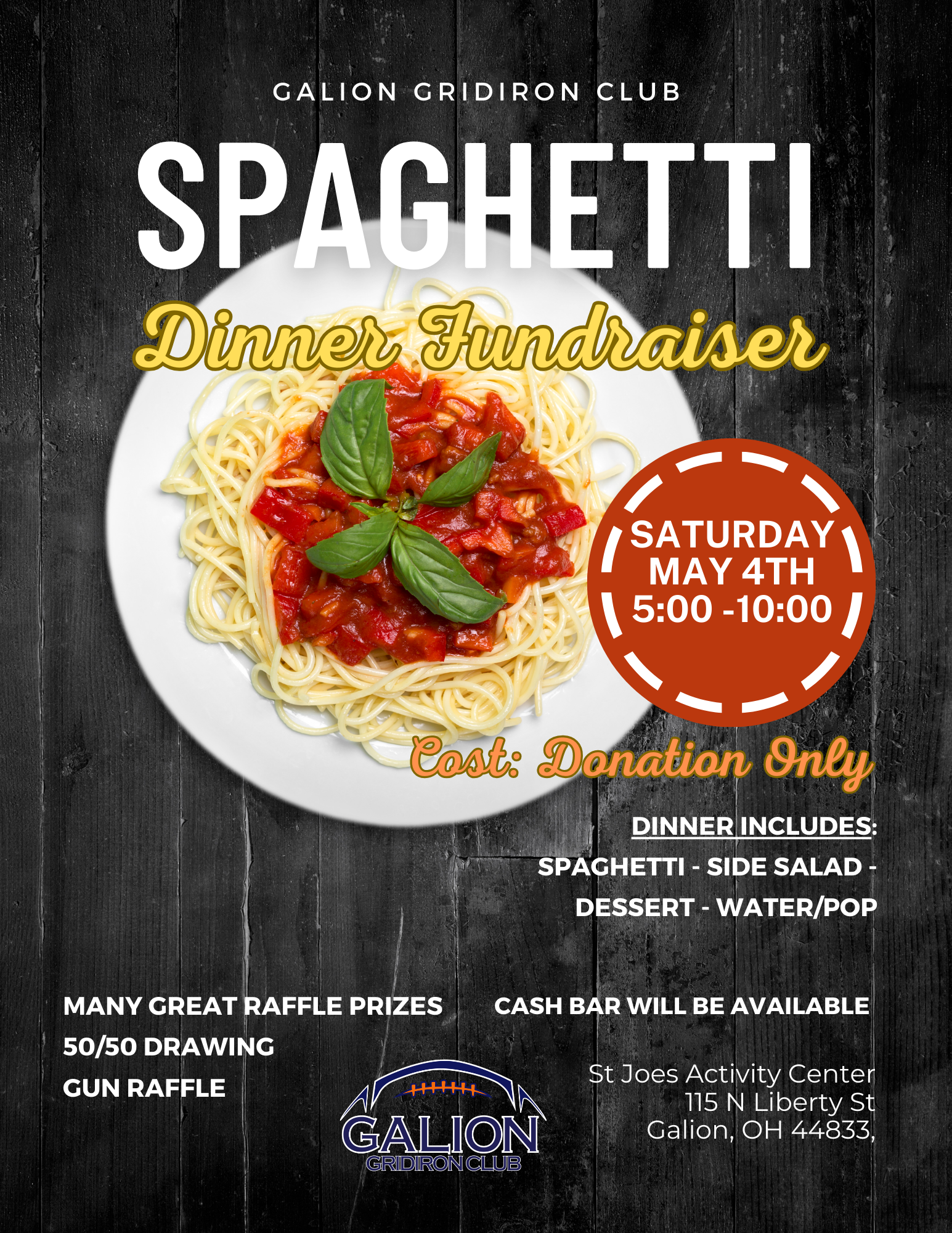GGC Spaghetti Dinner Raffle Fundraiser