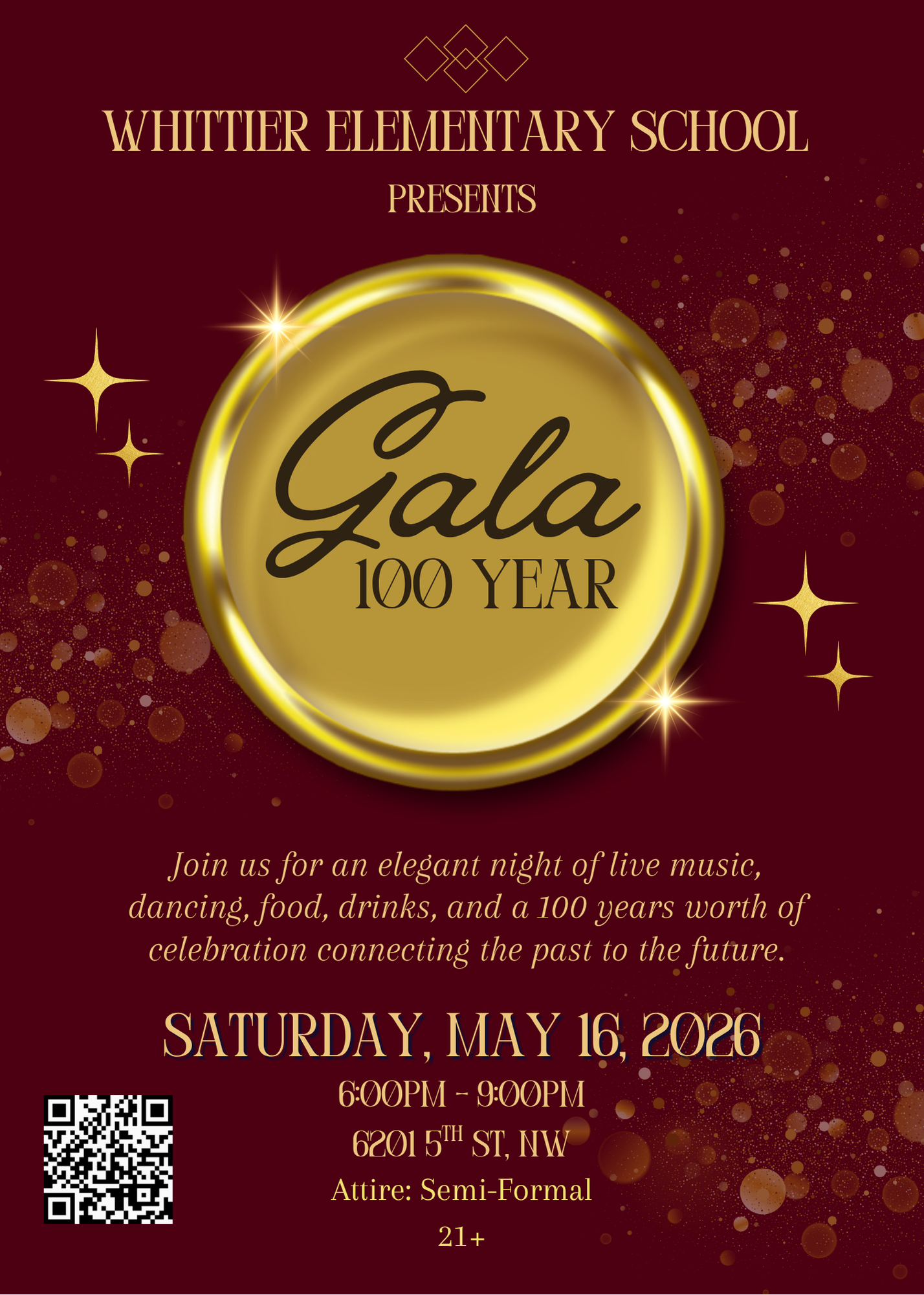 Campaign cover image for Whittier's 100th Anniversary Gala Tickets