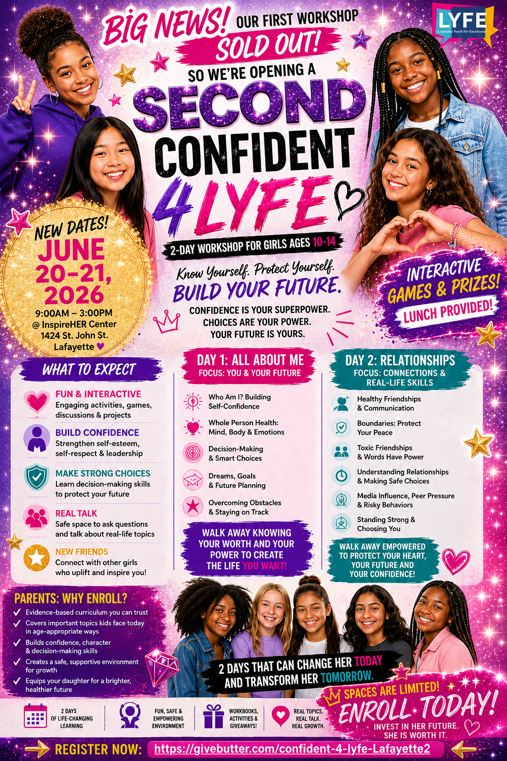 Campaign cover image for CONFIDENT 4 LYFE: 2-Day Confidence & Relationship Workshop in Lafayette/June 20-21