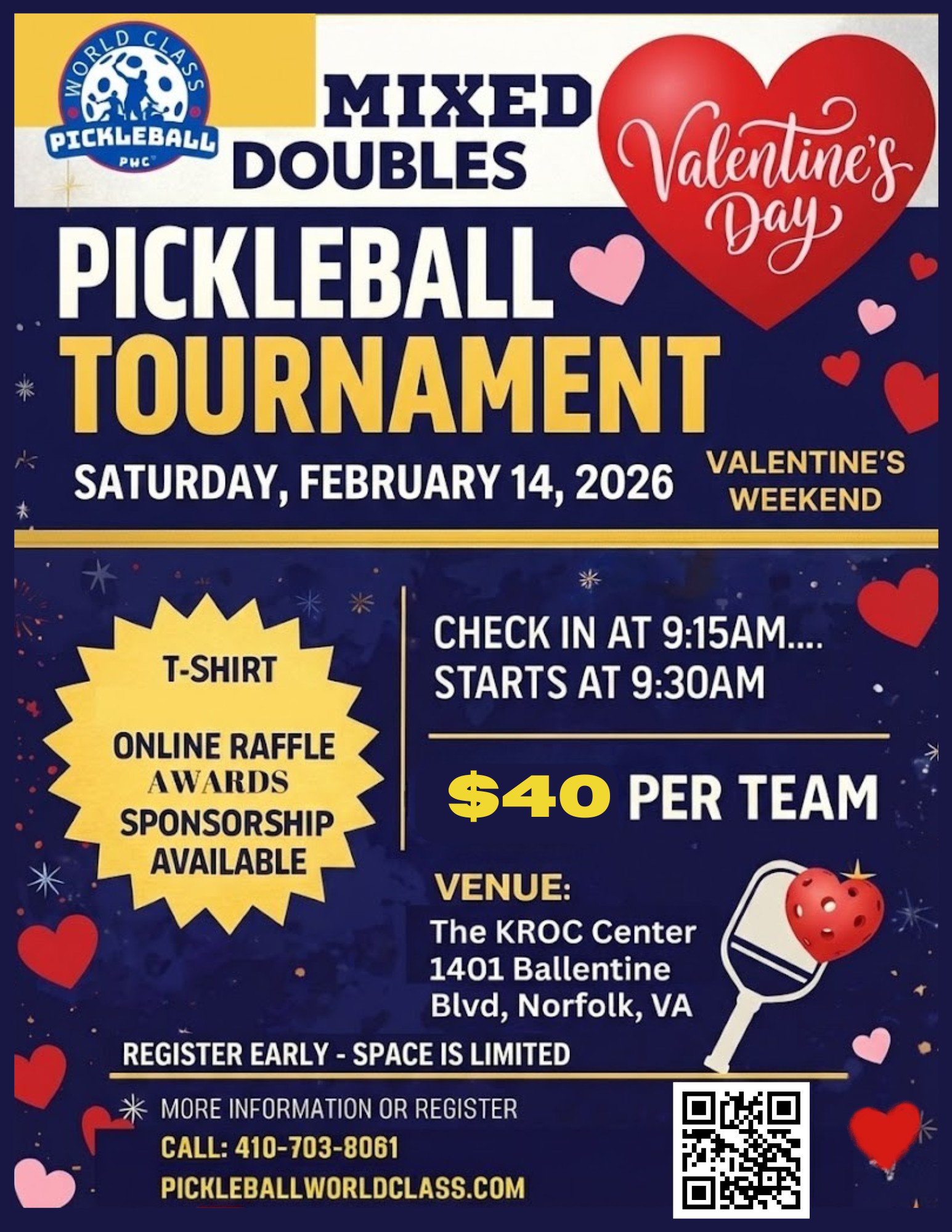 Campaign cover image for Fundraising Pickleball Mixed Doubles Tournament, Open Play and Instructional Sessions