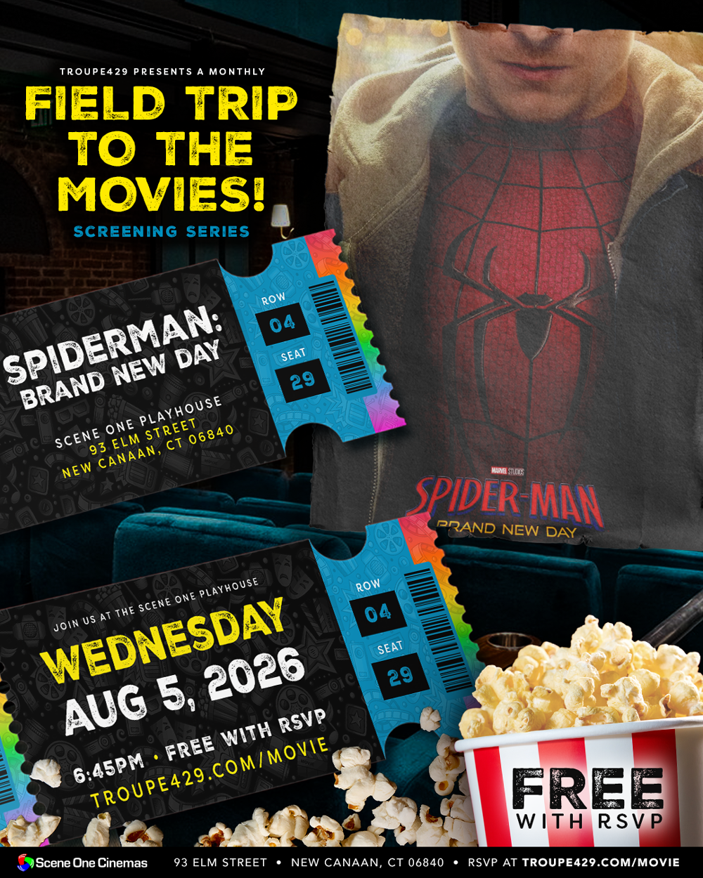 Campaign cover image for FREE "Spider-Man" Private Screening for Troupers! (WED AUG 5, 2026 // 7:00PM // New Canaan)