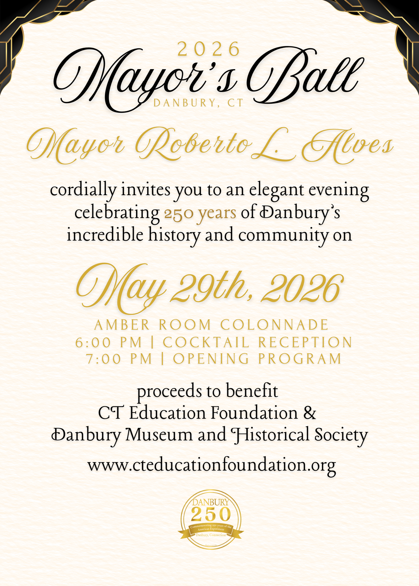 Campaign cover image for 2026 Mayor's Ball Celebrating Danbury 250