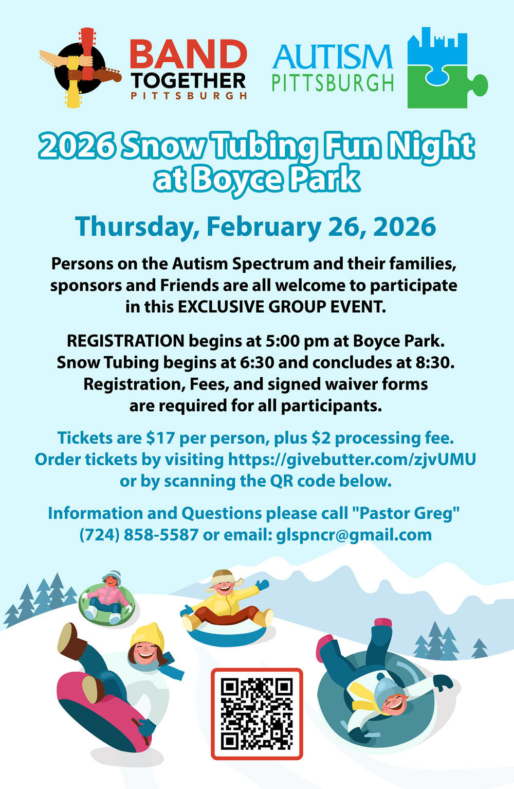 Campaign cover image for 2/26/2026 UPDATED Snow Tubing Fun Night at Boyce Park!
