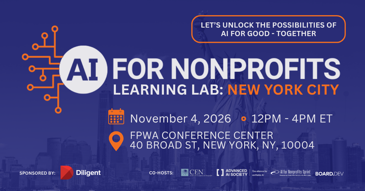 Campaign cover image for AI for Nonprofits Learning Lab — New York City— November 4, 2026